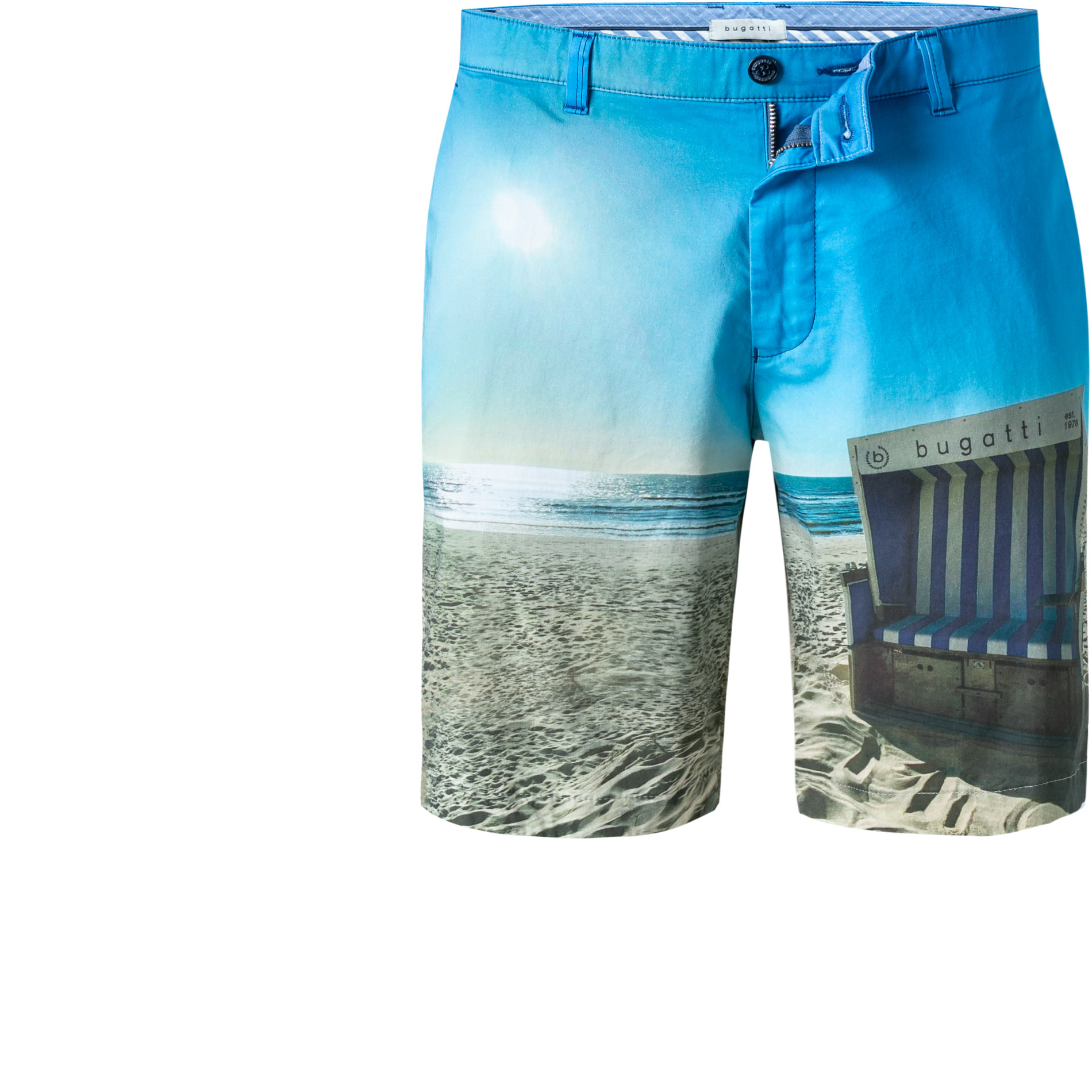 bugatti Herren Bermudas blau gemustert
