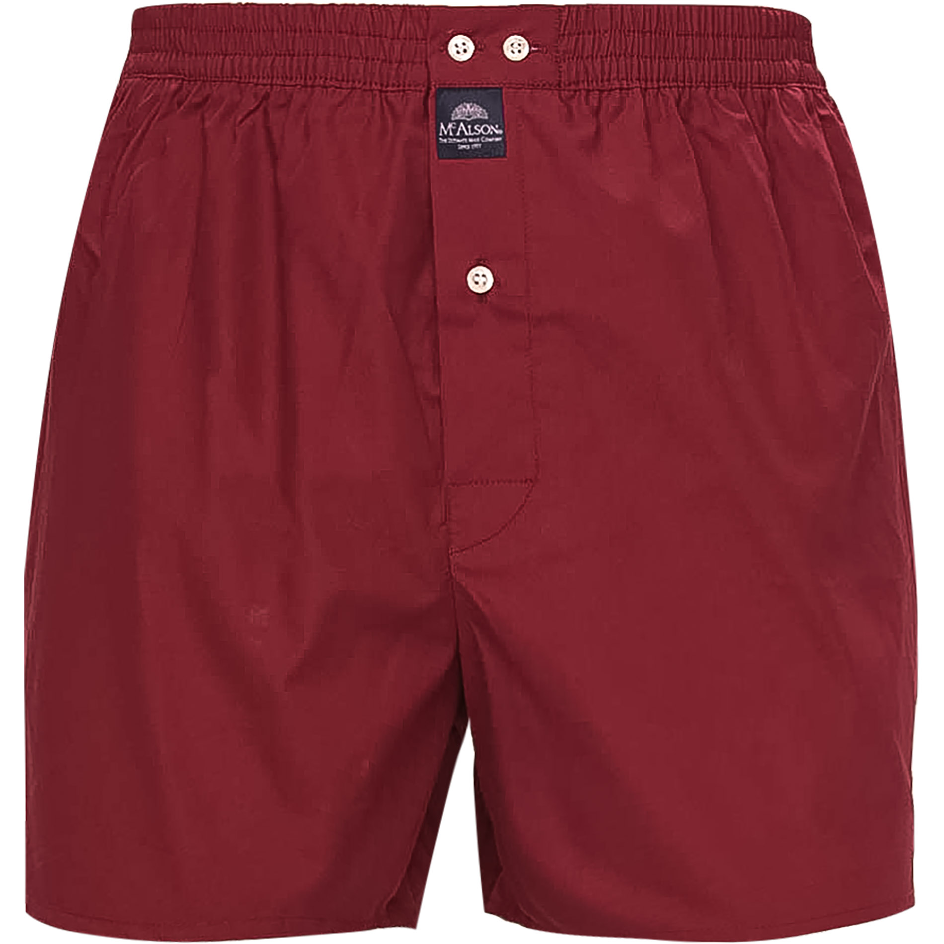 Mc Alson Herren Boxershorts Rot Reine Baumwolle Unifarben