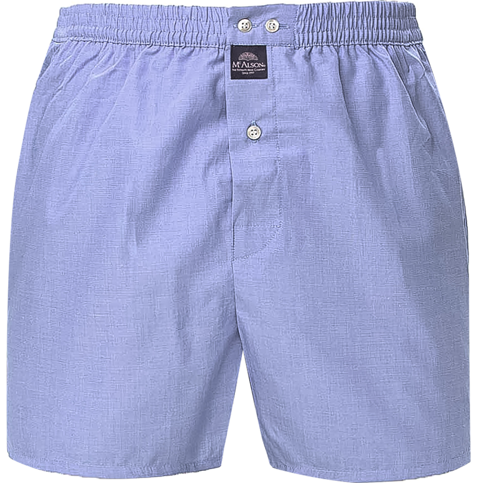 Mc Alson Herren Boxershorts Blau Reine Baumwolle Unifarben