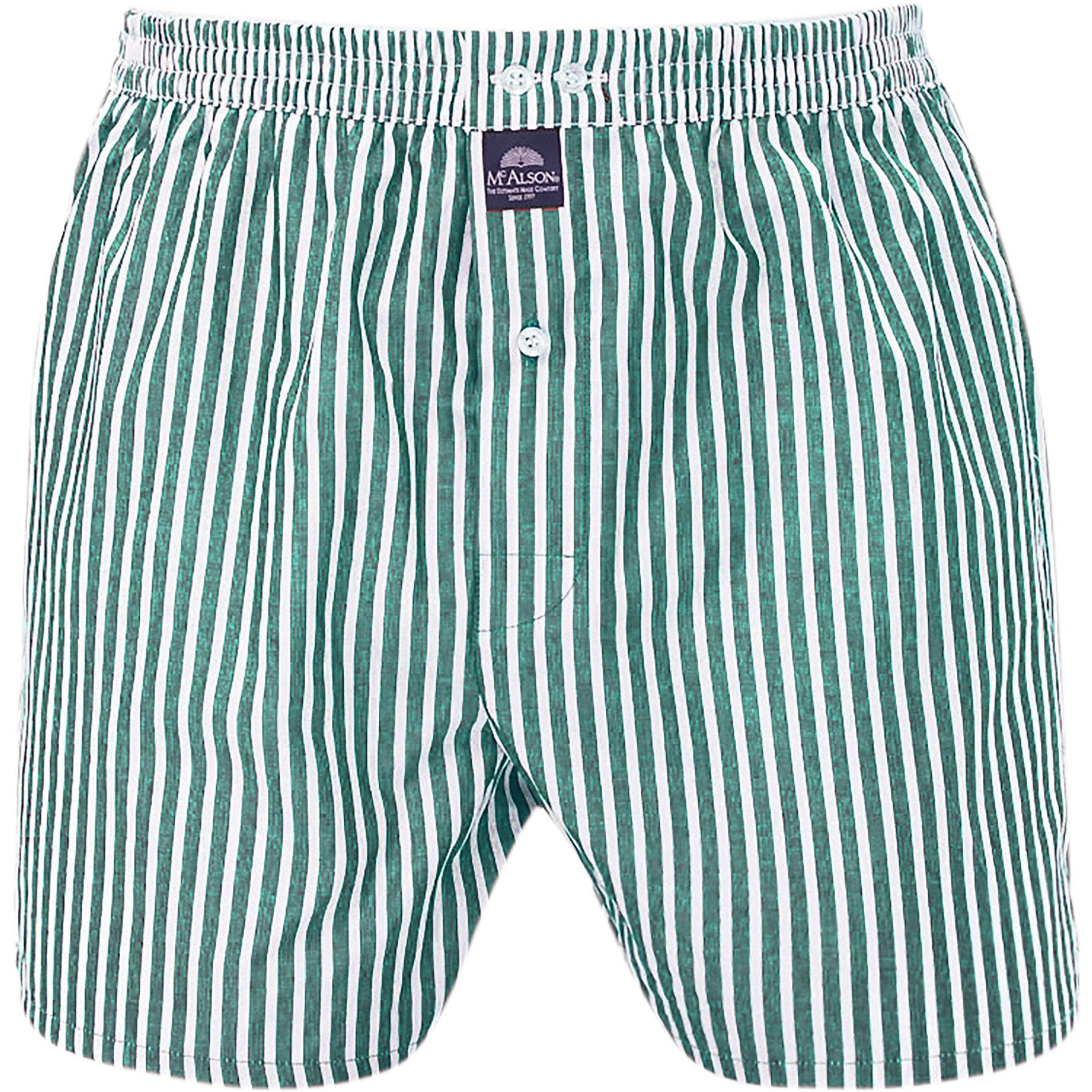 MC ALSON Herren Boxershorts grün Baumwolle gestreift