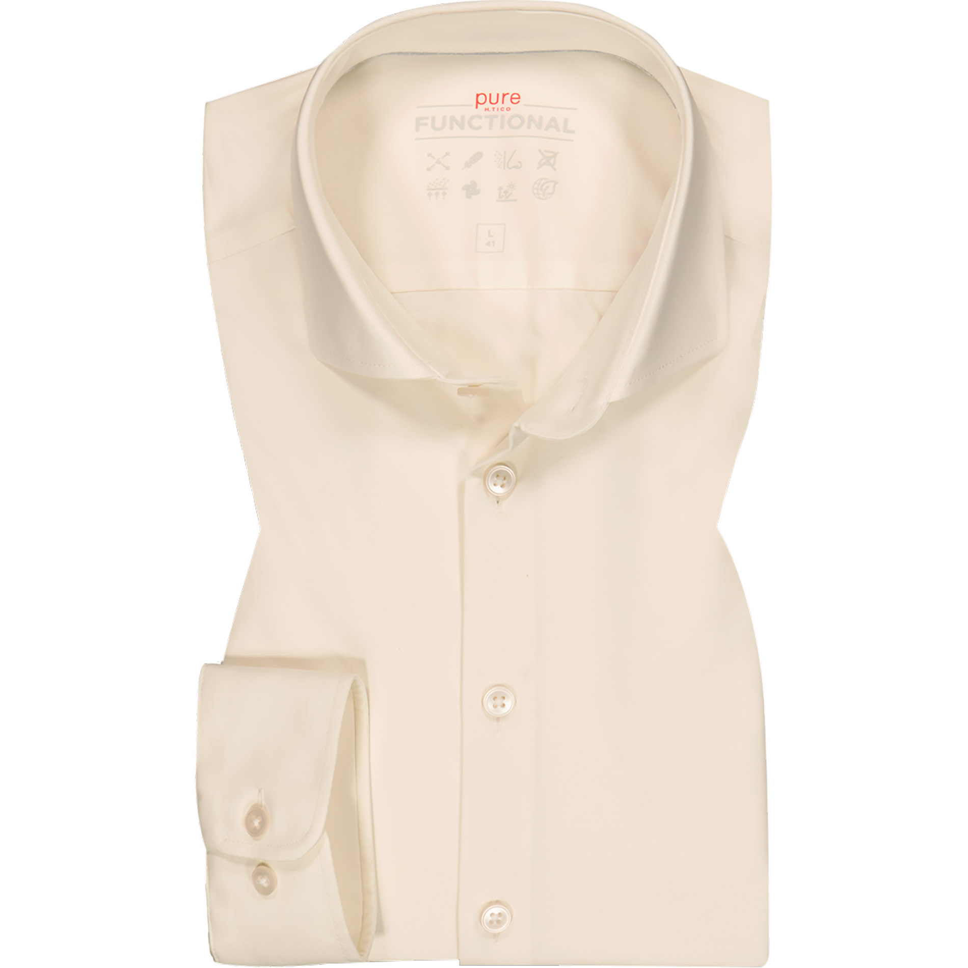 PURE Herren Hemd beige Funktionsmaterial