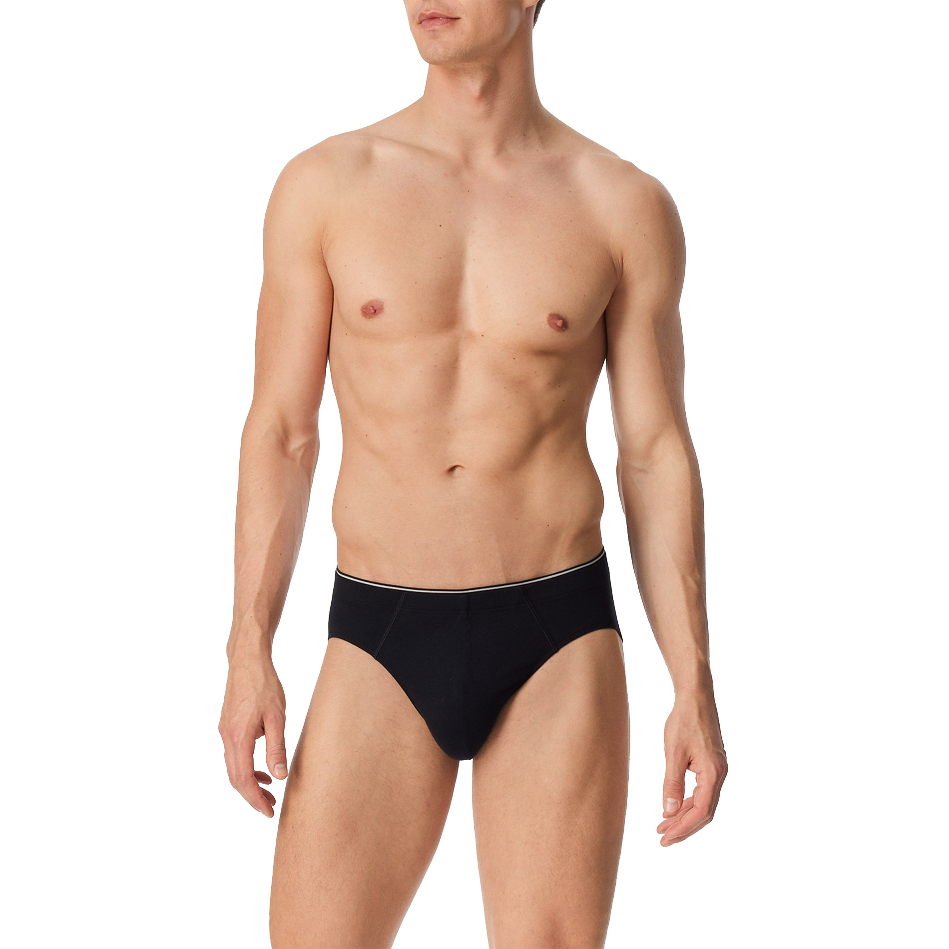 Schiesser Herren Slip schwarz Baumwolle unifarben