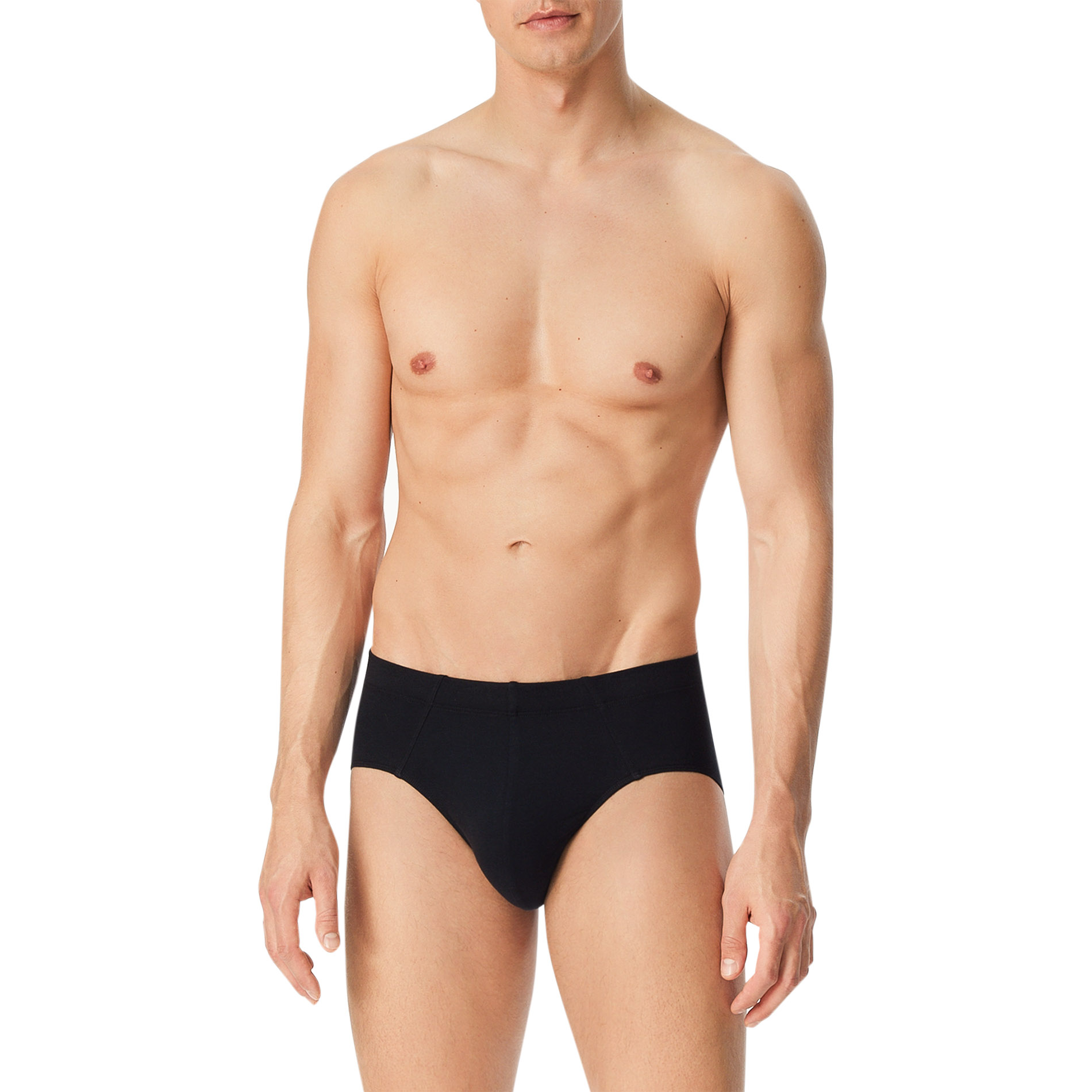 Schiesser Herren Slips schwarz Baumwolle unifarben