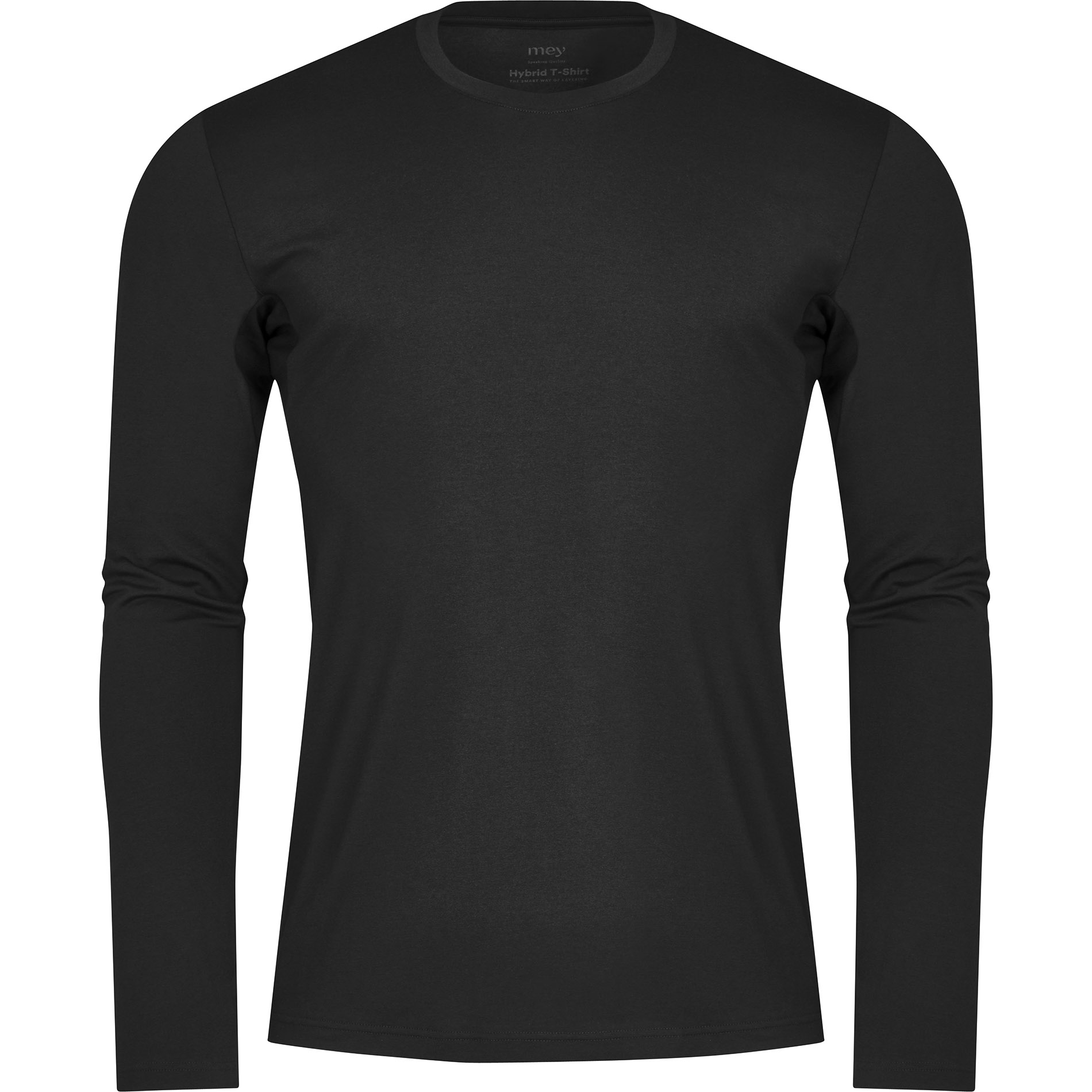 Mey Herren Longsleeve schwarz Mikrofaser/Funktion unifarben