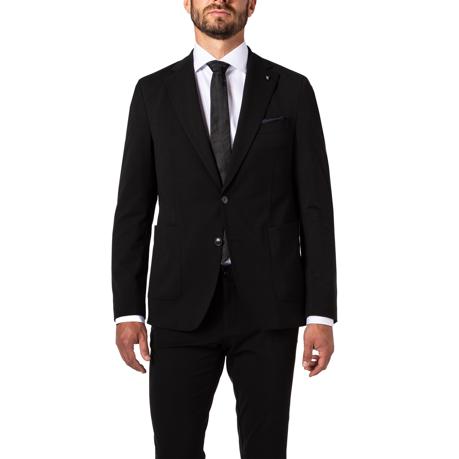 Carl Gross Herren Sakko schwarz Jersey