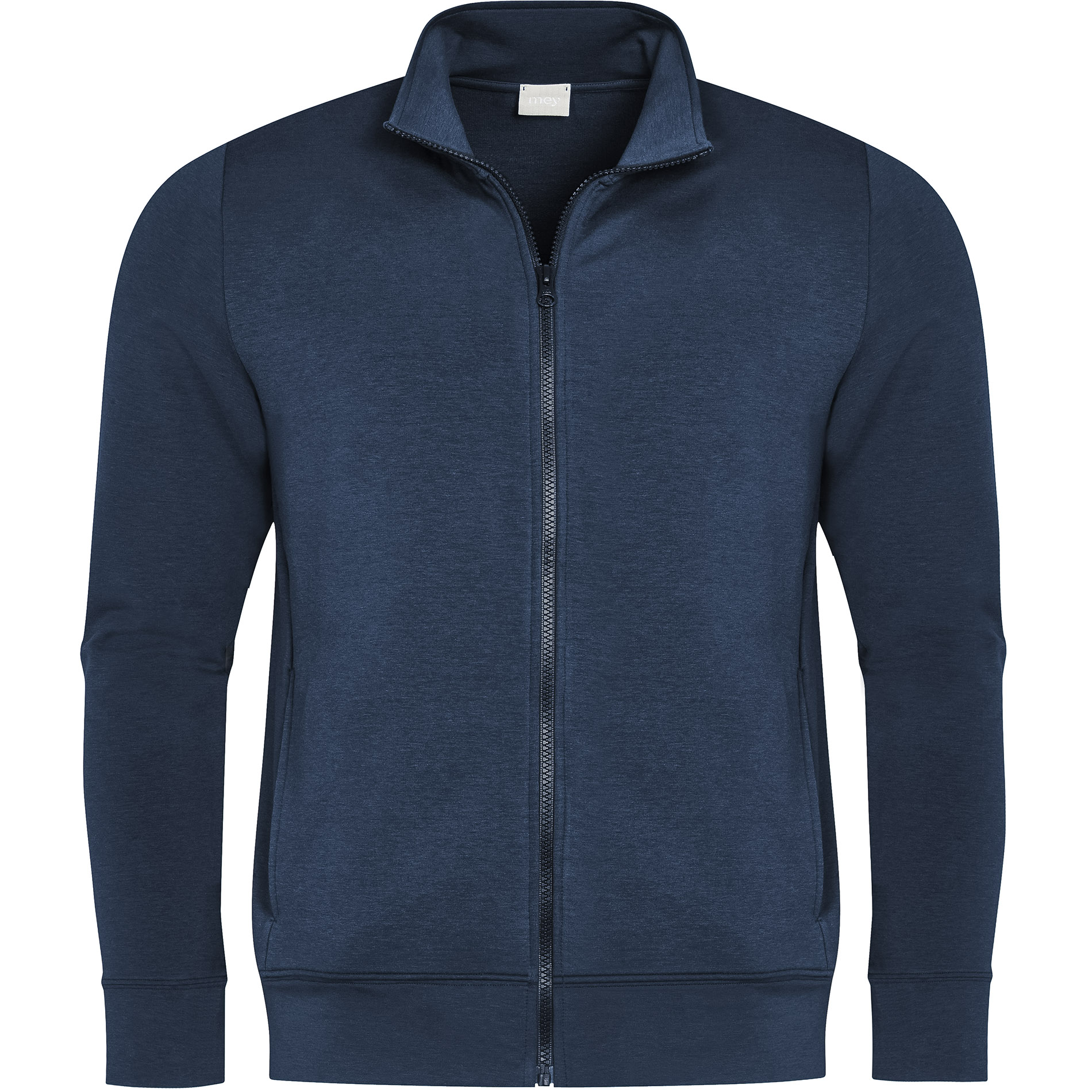 Mey Herren Sweatjacke Blau Baumwolle & Mix Unifarben