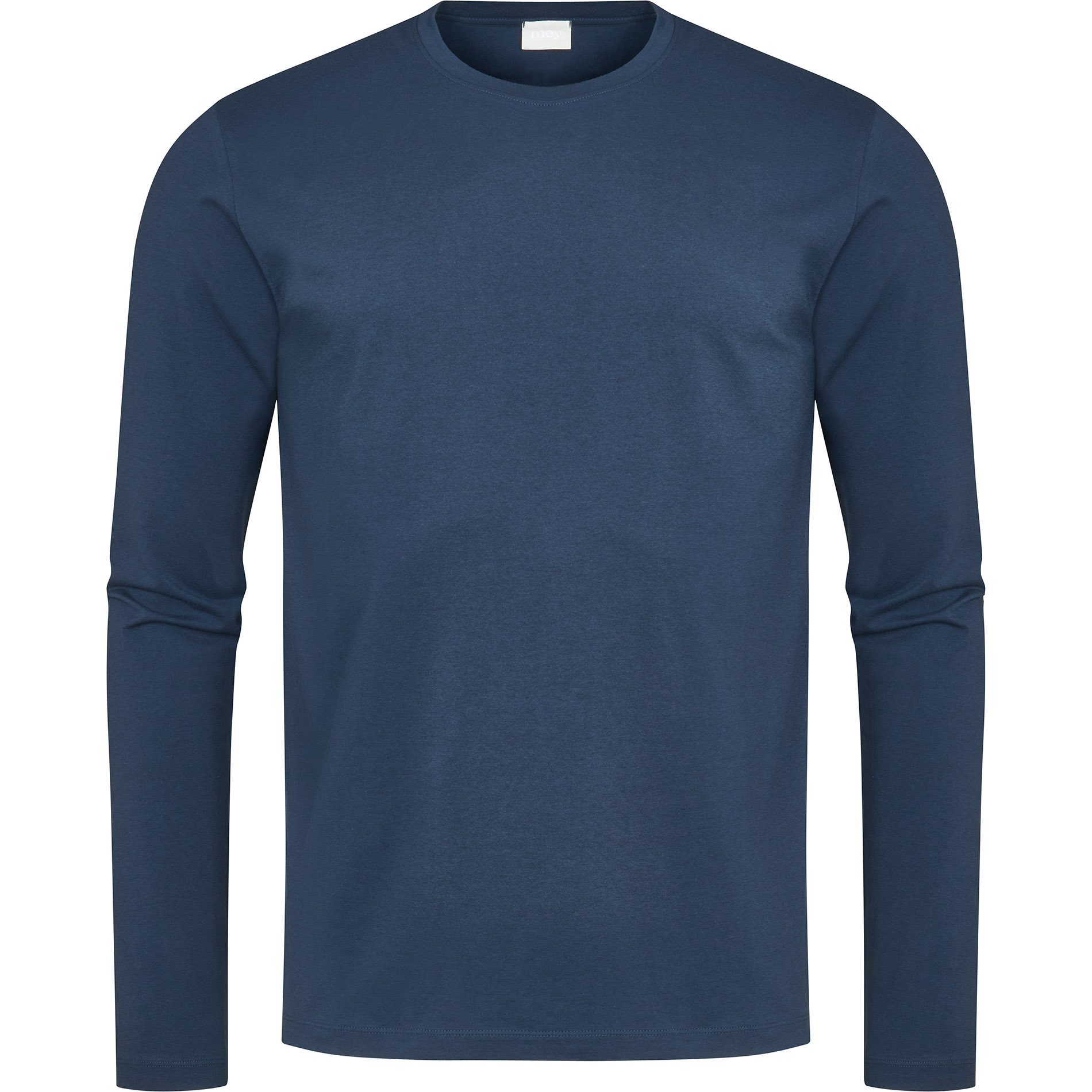 Mey Herren Longsleeve blau Baumwolle & Mix unifarben