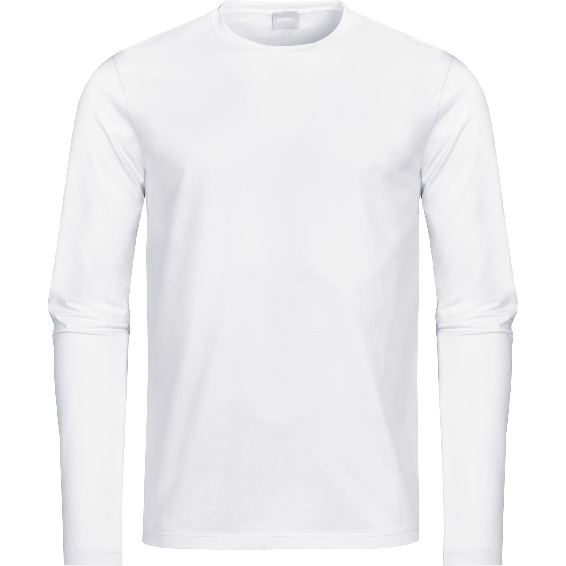 Mey Herren Longsleeve weiß Baumwolle & Mix unifarben