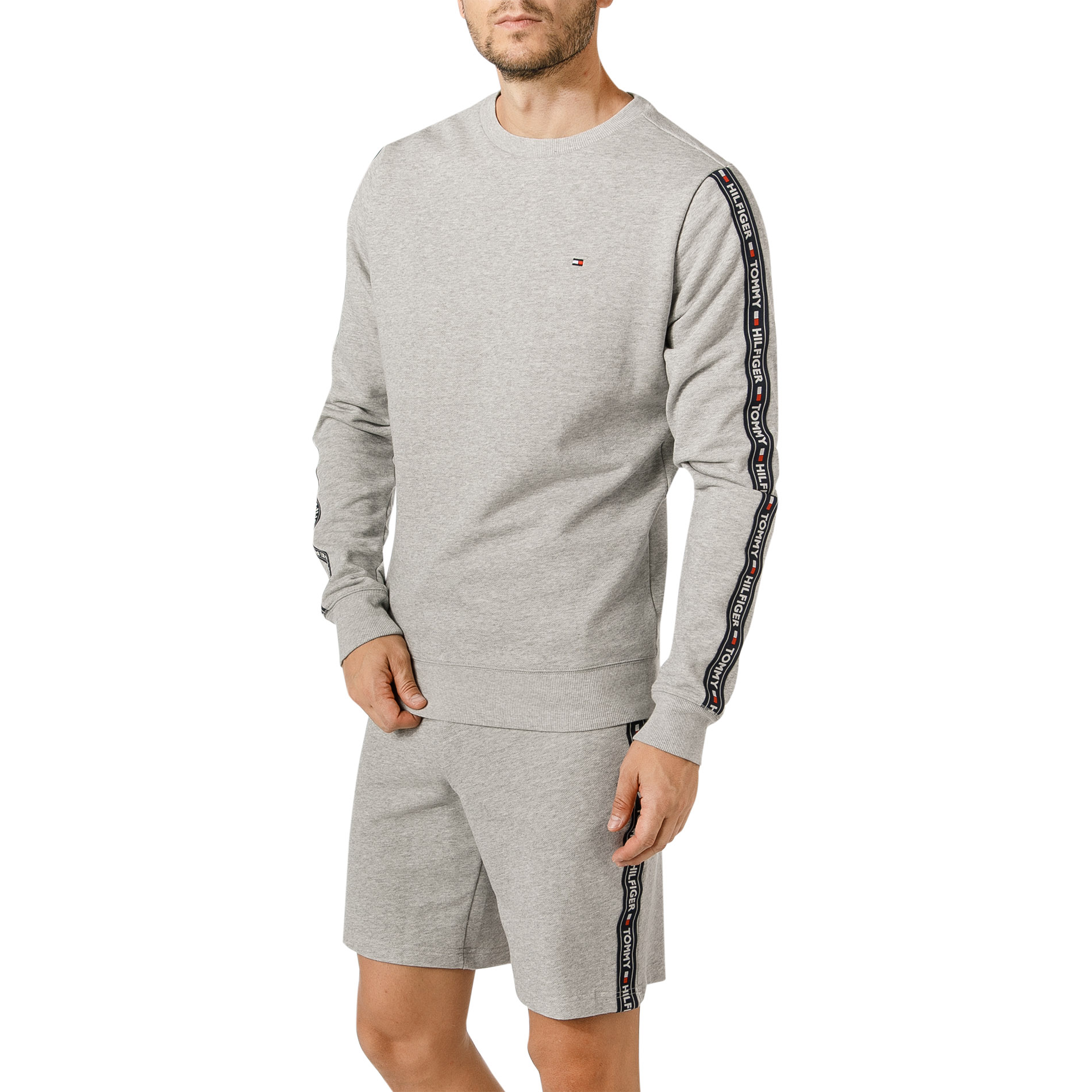Tommy Hilfiger Herren Sweatshirt grau Baumwolle & Mix unifarben