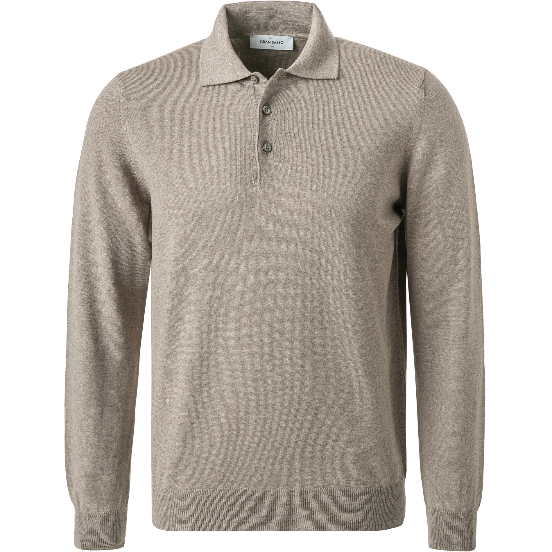 Gran Sasso Herren Pullover braun Schurwolle meliert