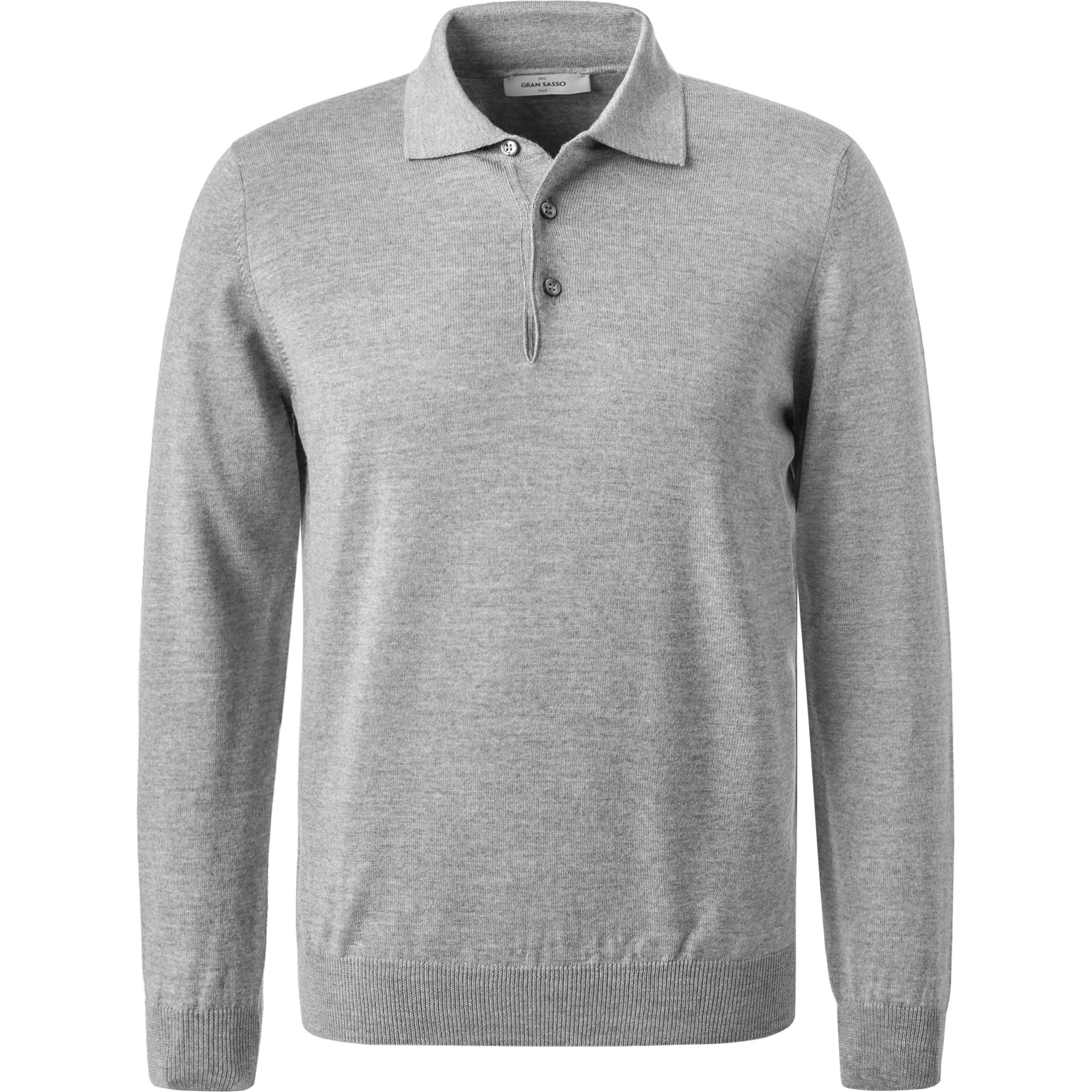 Gran Sasso Herren Pullover grau Schurwolle meliert