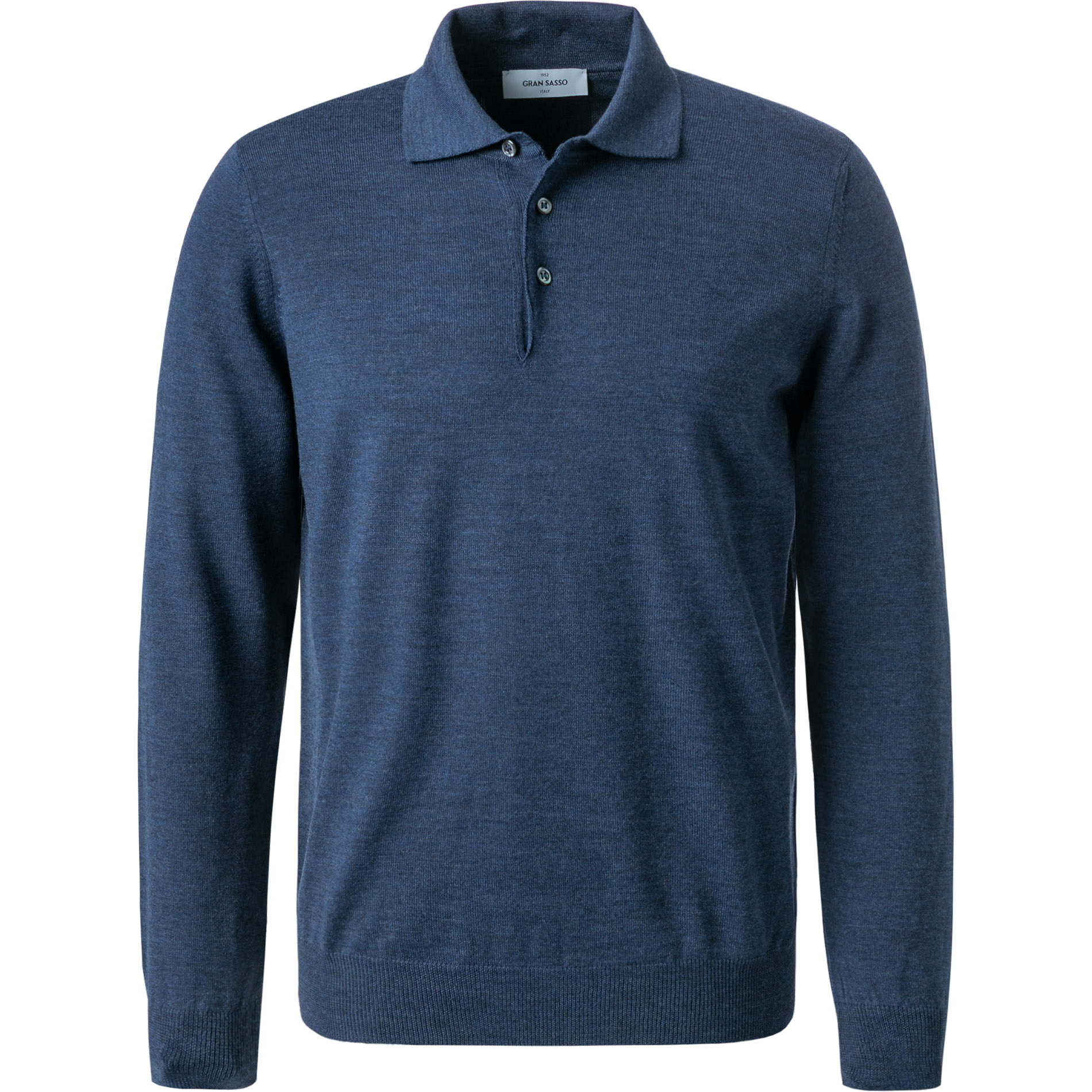 Gran Sasso Herren Pullover blau Schurwolle meliert