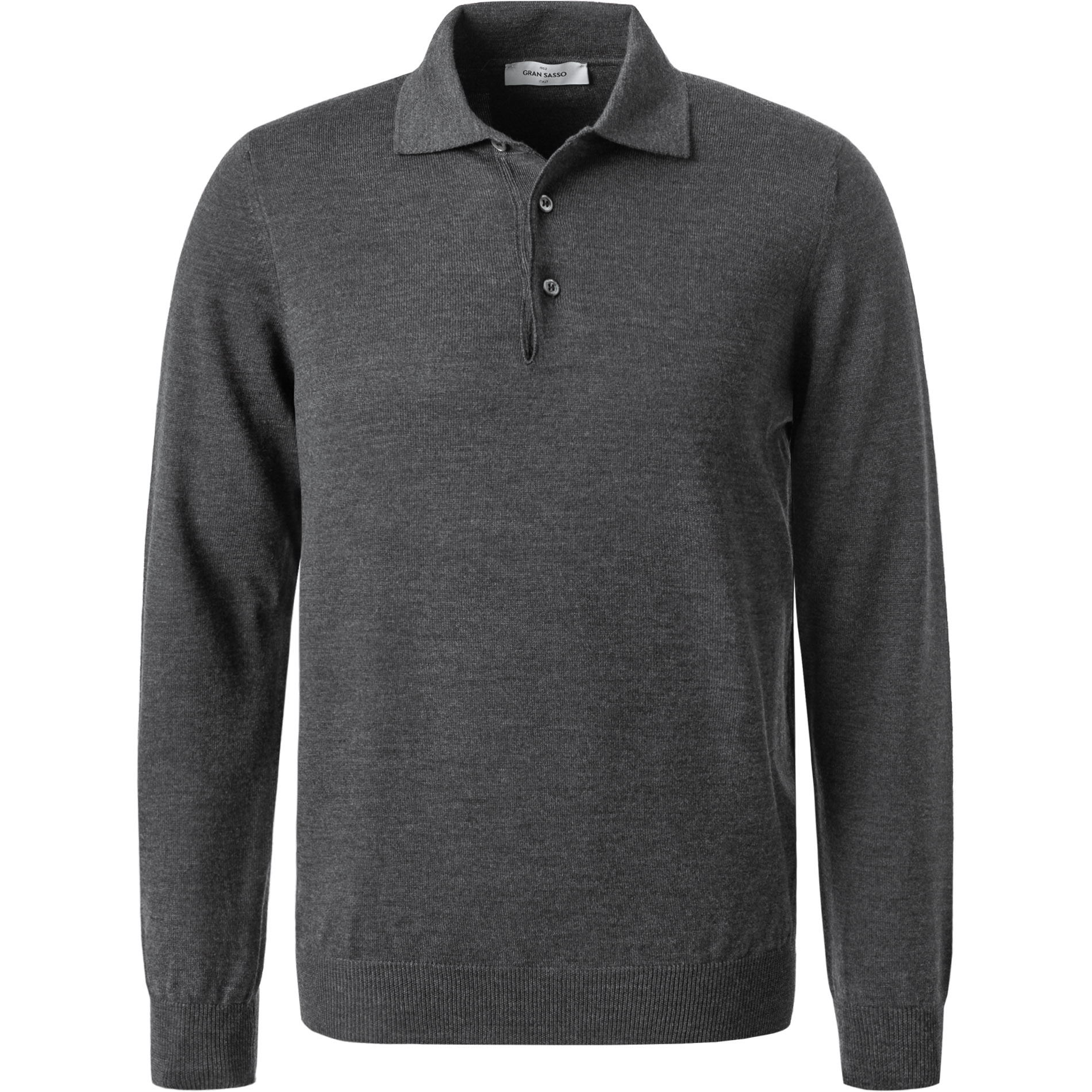 Gran Sasso Herren Pullover grau Schurwolle meliert