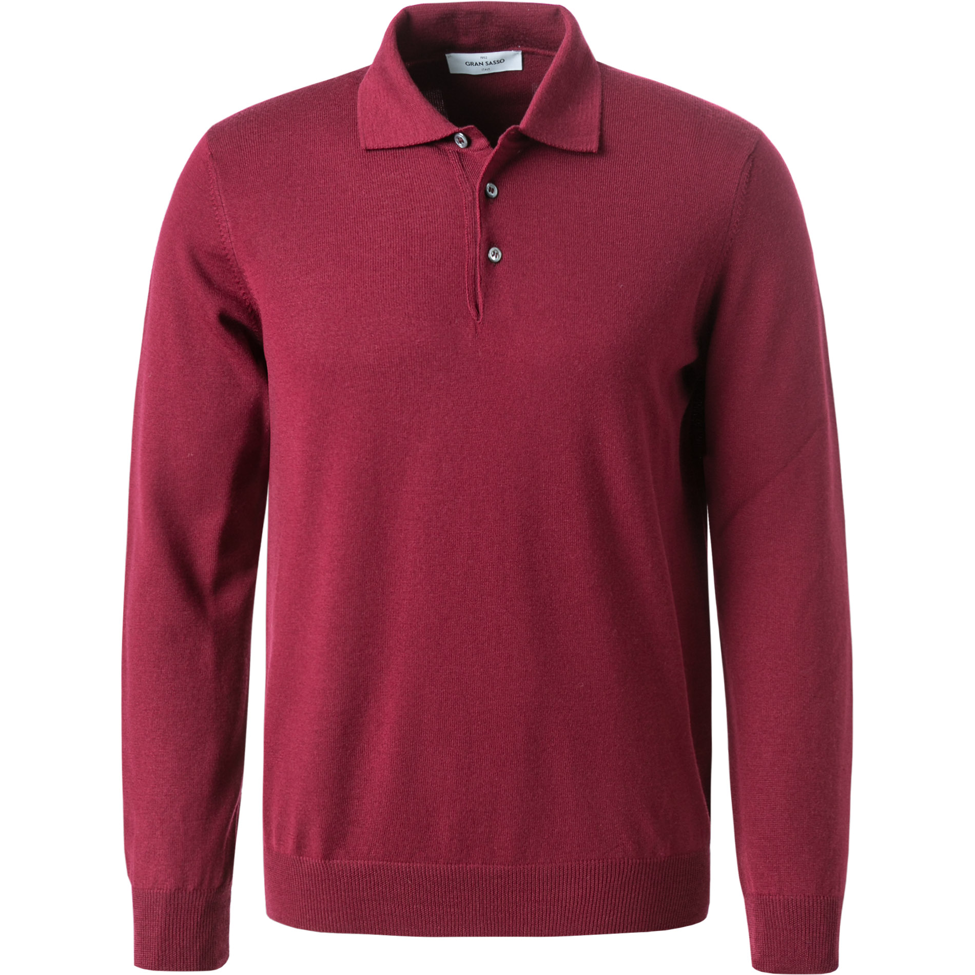 Gran Sasso Herren Pullover rot Schurwolle unifarben