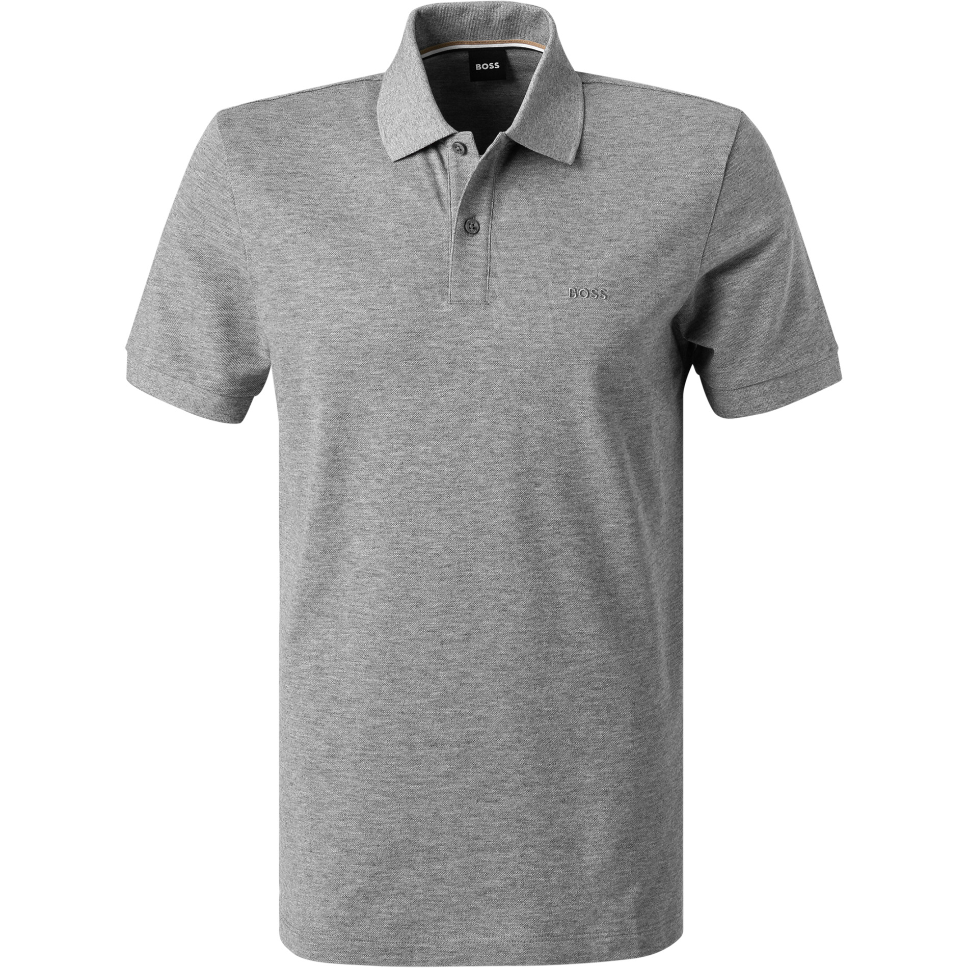 BOSS Black Herren Polo-Shirt grau meliert