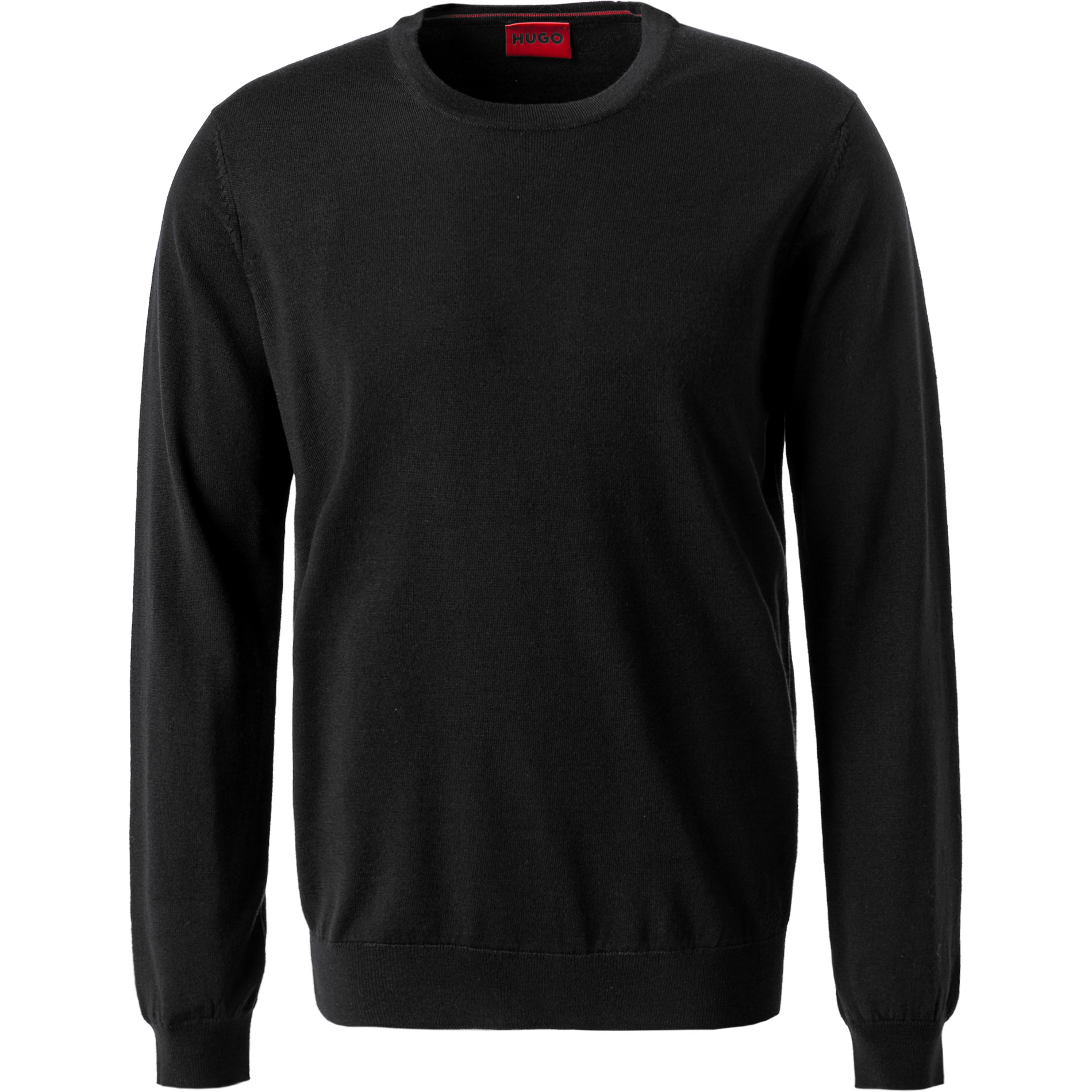 HUGO Herren Pullover schwarz unifarben