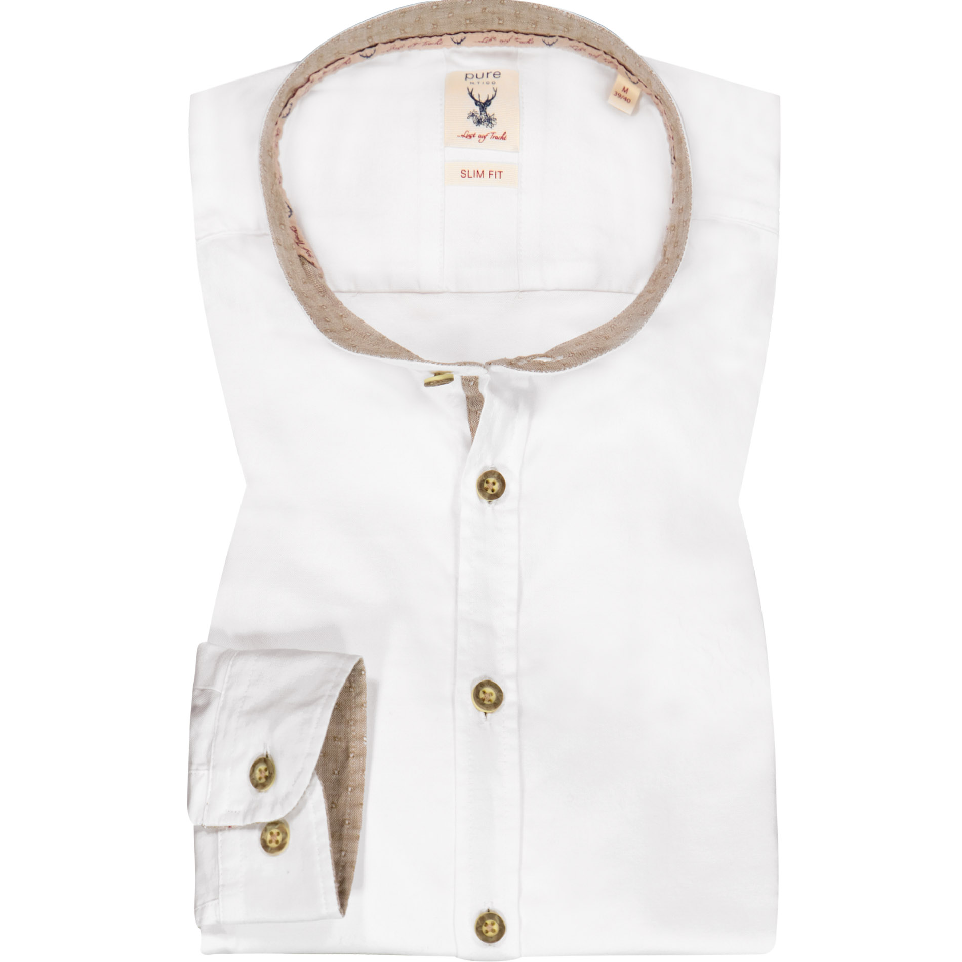 PURE Herren Hemd weiß Baumwoll-Stretch Slim Fit