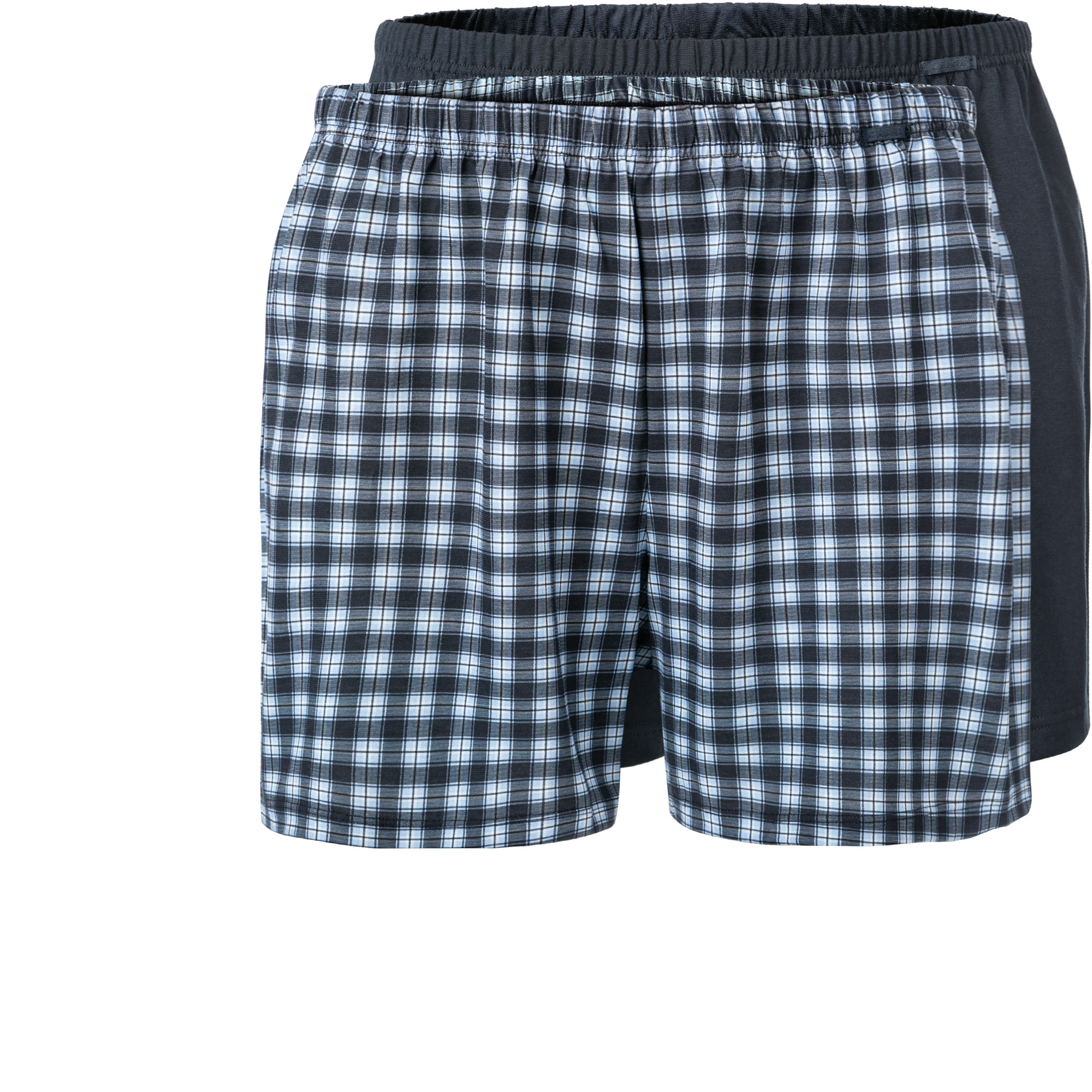 CALIDA Herren Boxershorts blau Baumwolle kariert
