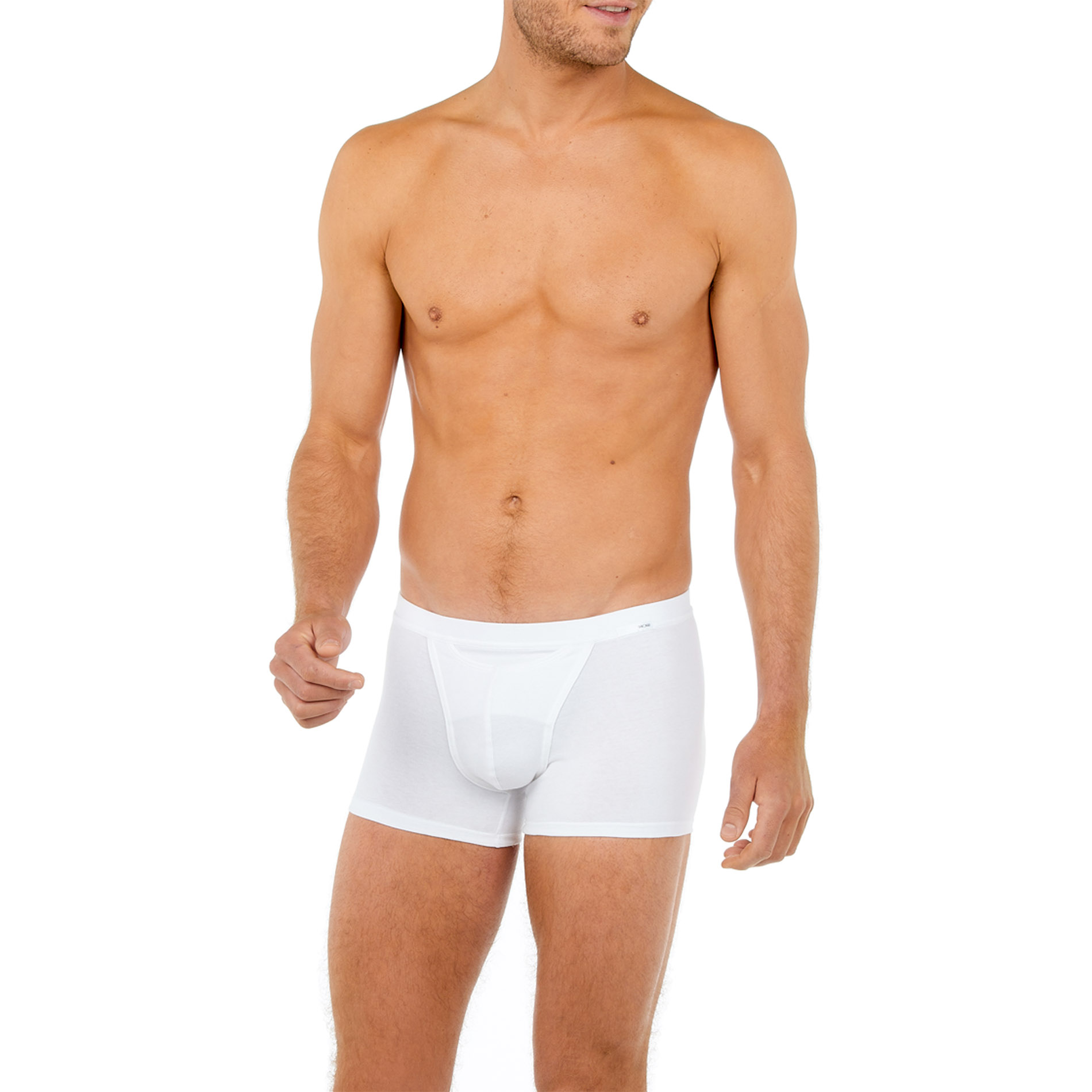 Hom Herren Trunk Weiß Mikrofaser/Funktion Unifarben