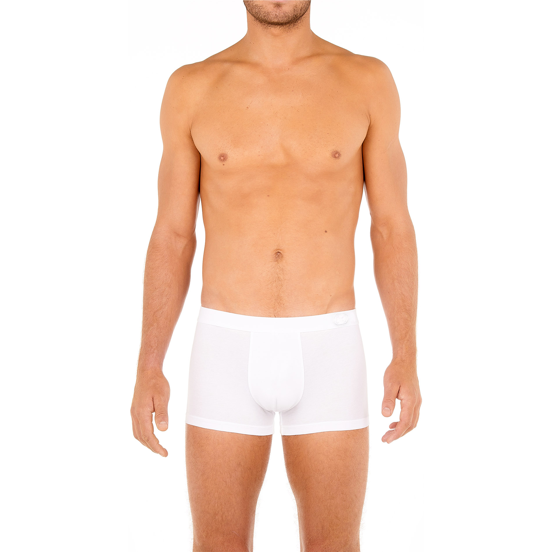HOM Herren Trunk weiß Baumwolle unifarben