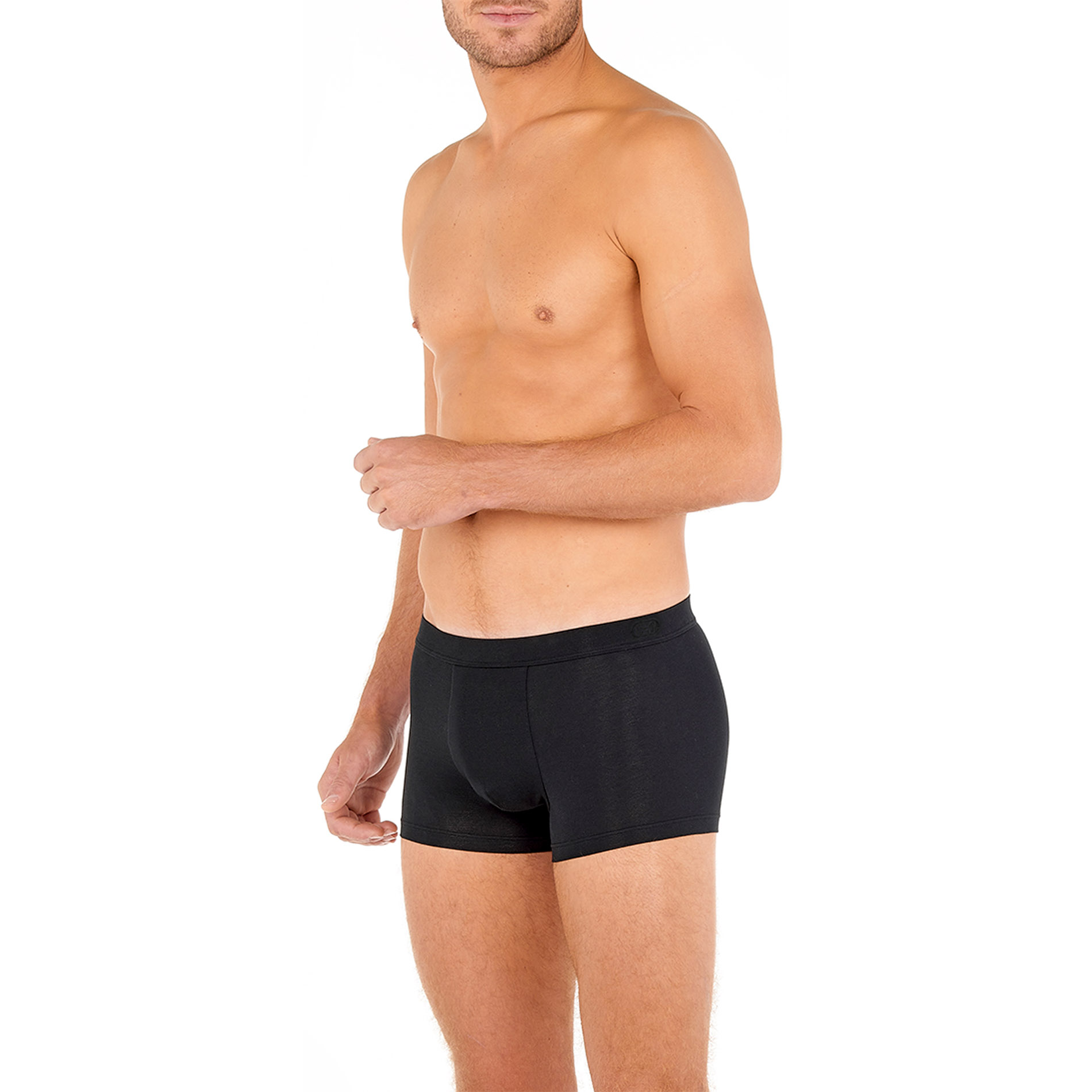 HOM Herren Trunk schwarz Baumwolle unifarben