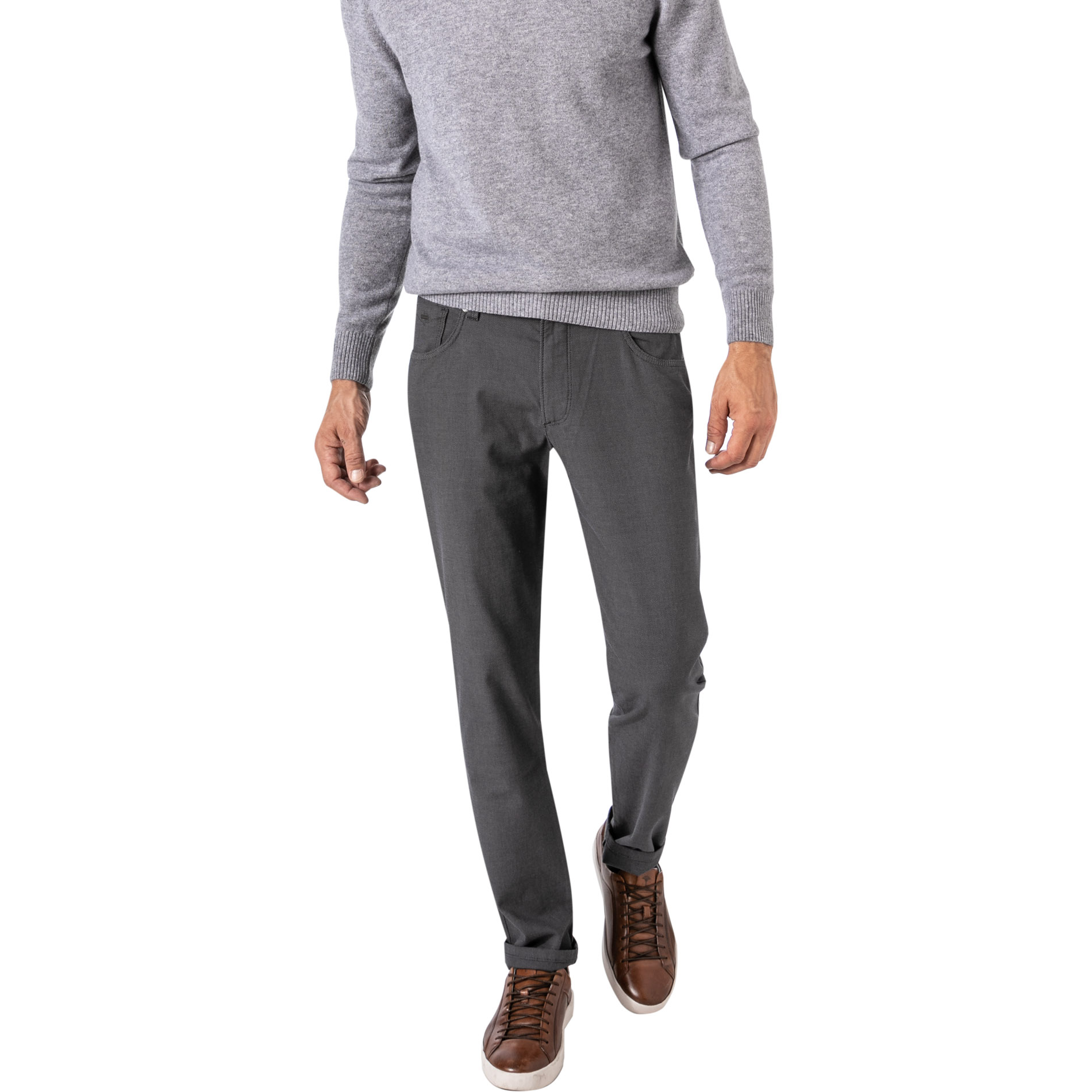 bugatti Herren Freizeithose grau meliert