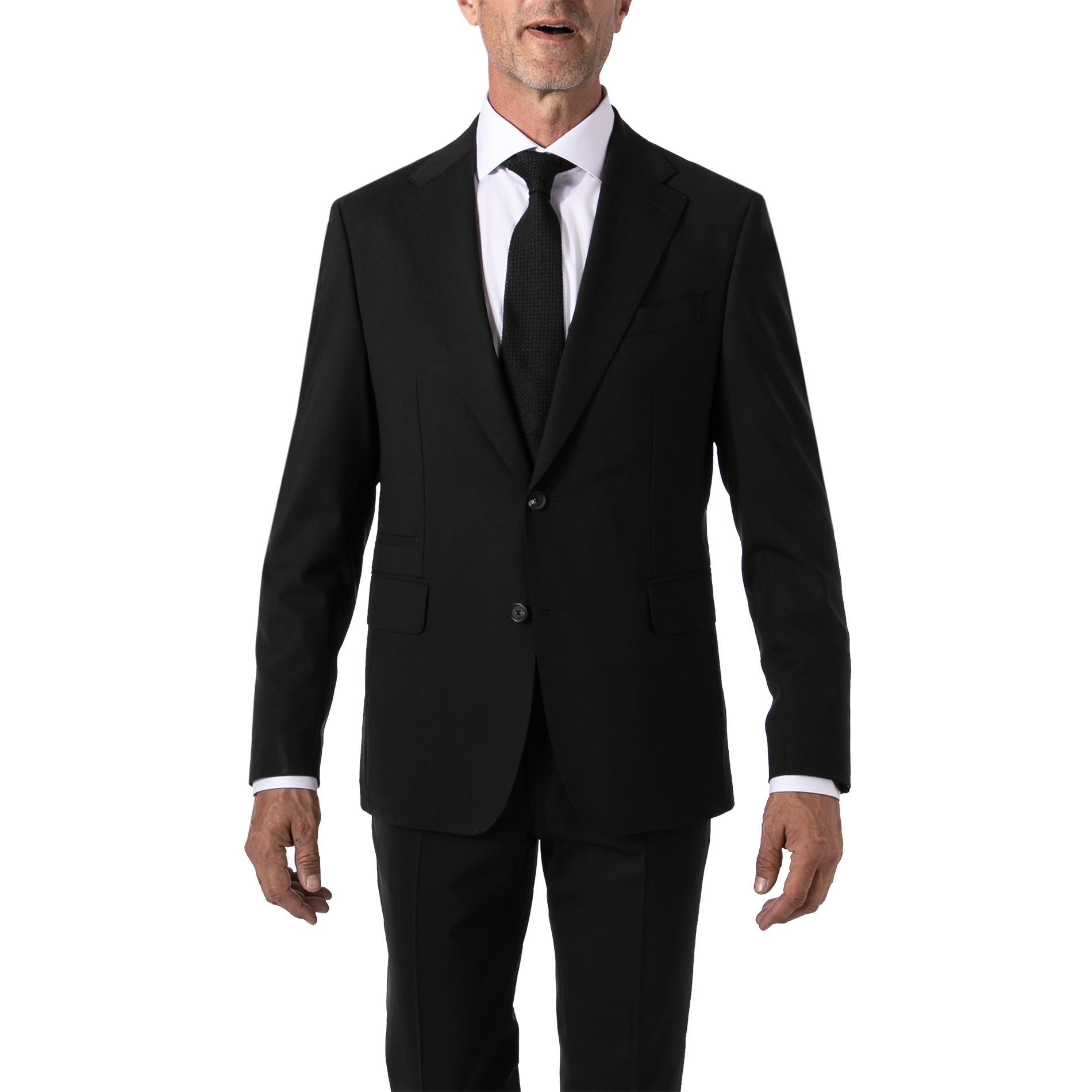 Windsor Herren Sakko schwarz Schurwoll-Stretch