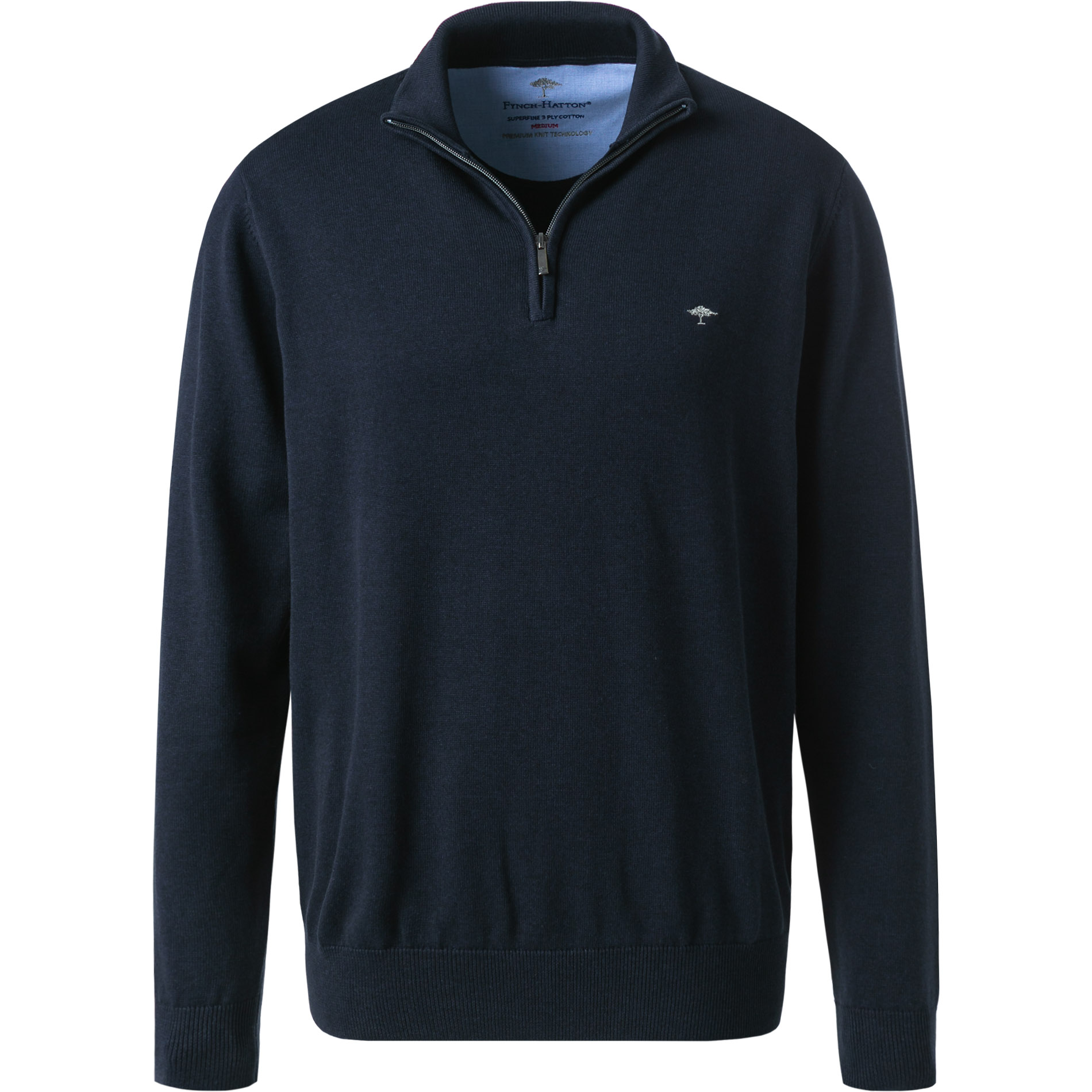 Fynch-Hatton Herren Troyer blau unifarben