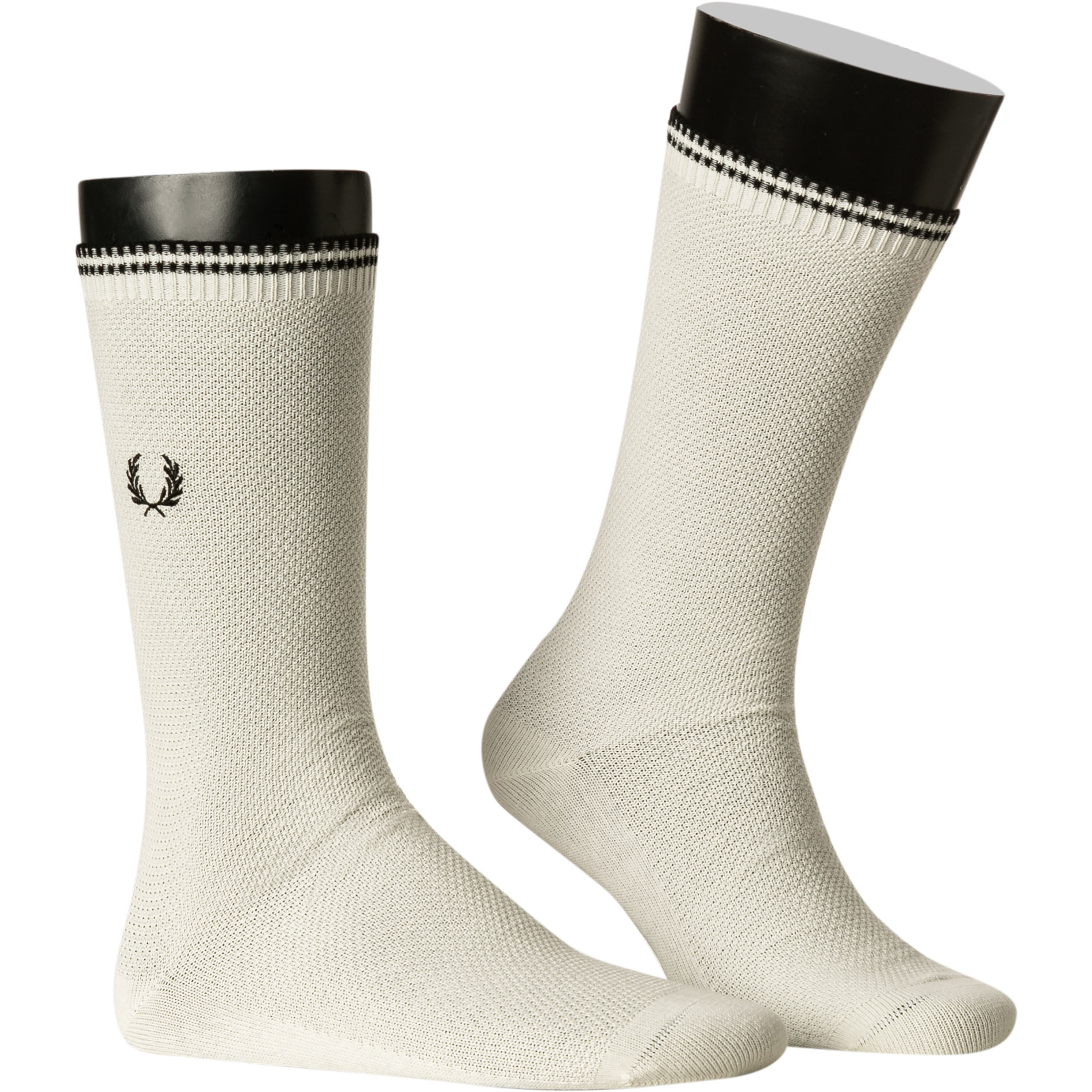 Fred Perry Herren Socken weiß Baumwolle unifarben
