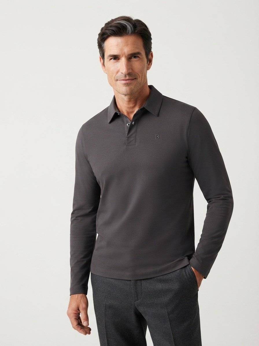 Polo-Shirt, Baumwoll-Piqué, schwarz