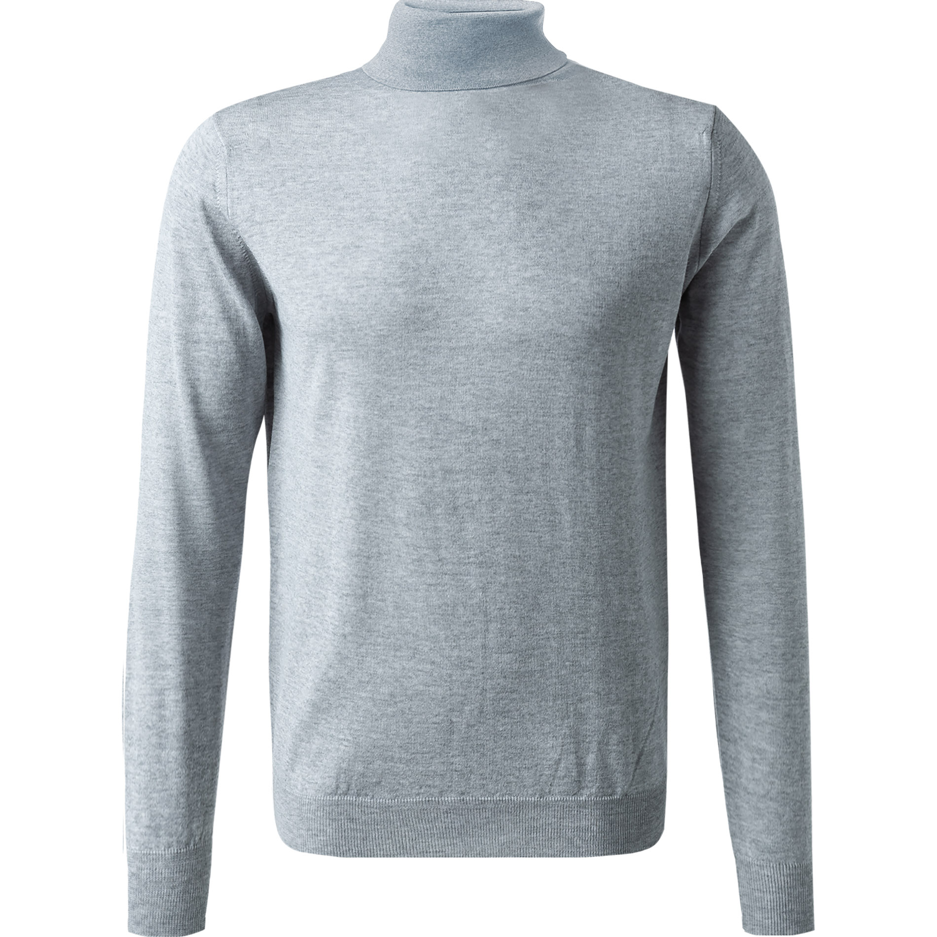 Stenströms Herren Rollkragenpullover grau Merinowolle unifarben