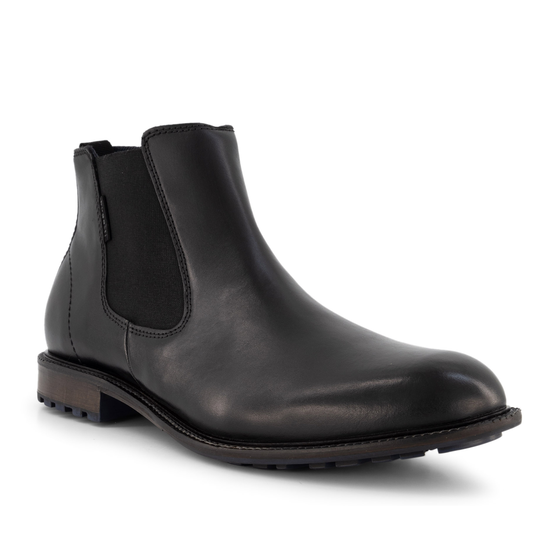 bugatti Herren Chelsea Boots schwarz Glattleder