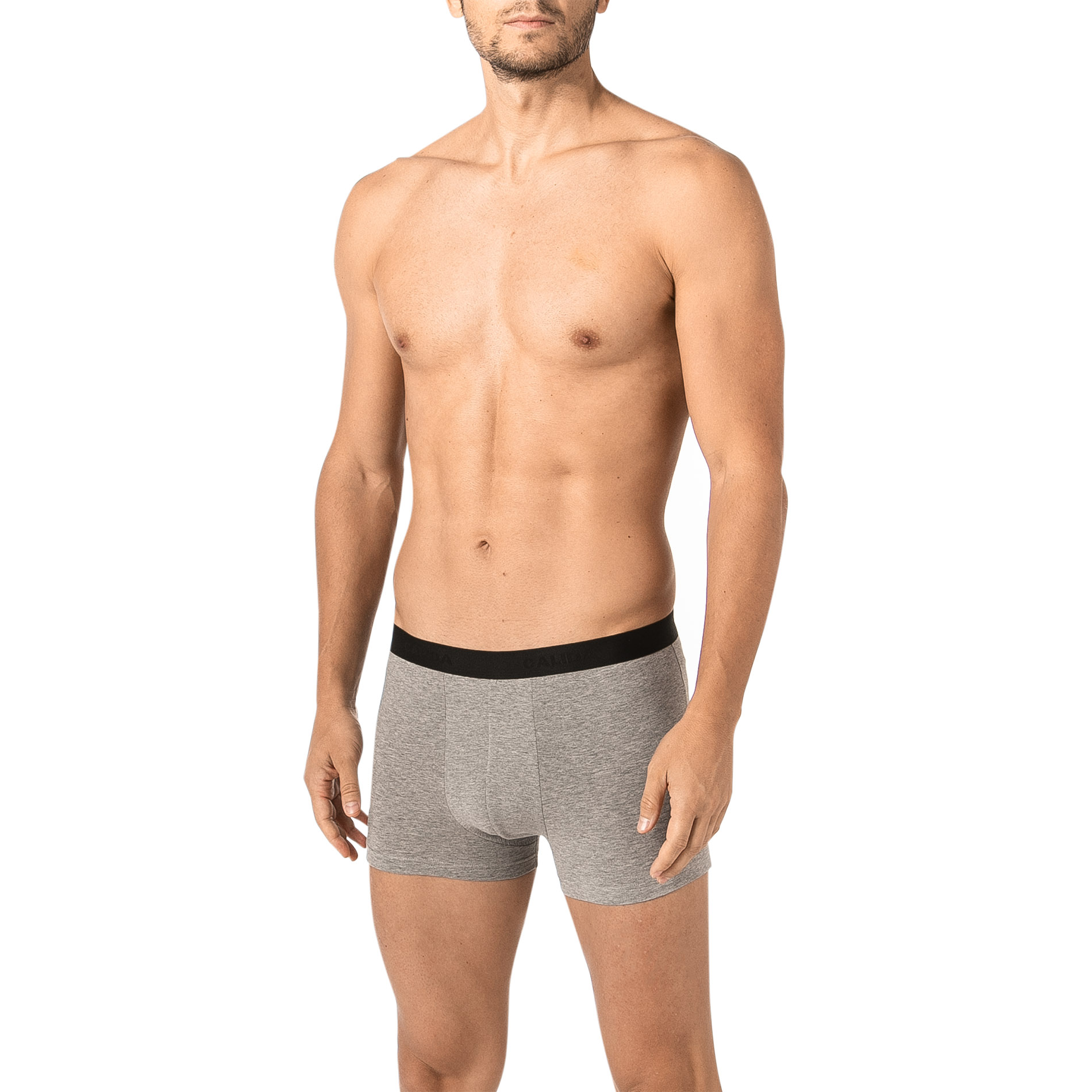 CALIDA Herren Trunks grau Baumwolle unifarben