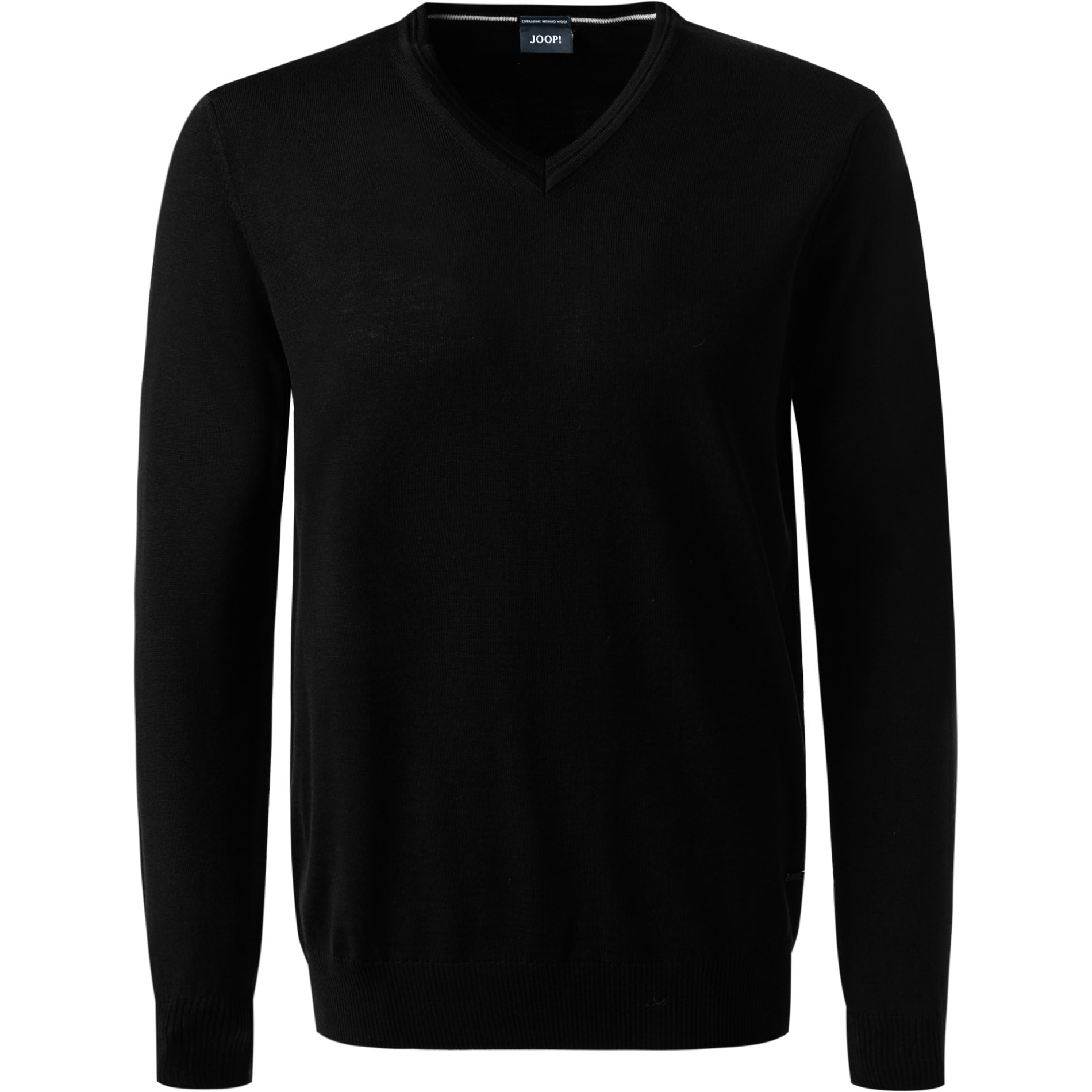 JOOP! Herren Pullover schwarz Merinowolle unifarben