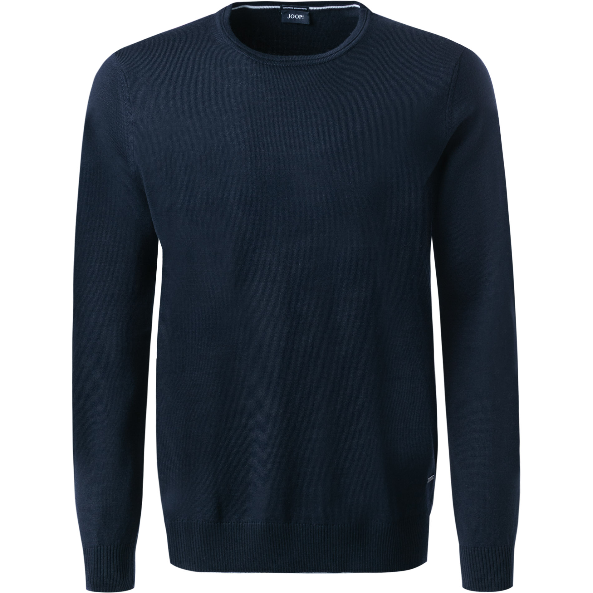 JOOP! Herren Pullover blau Merinowolle unifarben