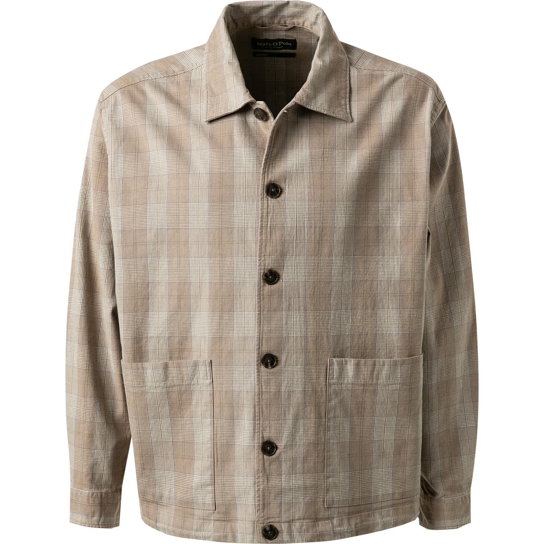 Marc O'Polo Herren Overshirt beige Baumwolle kariert