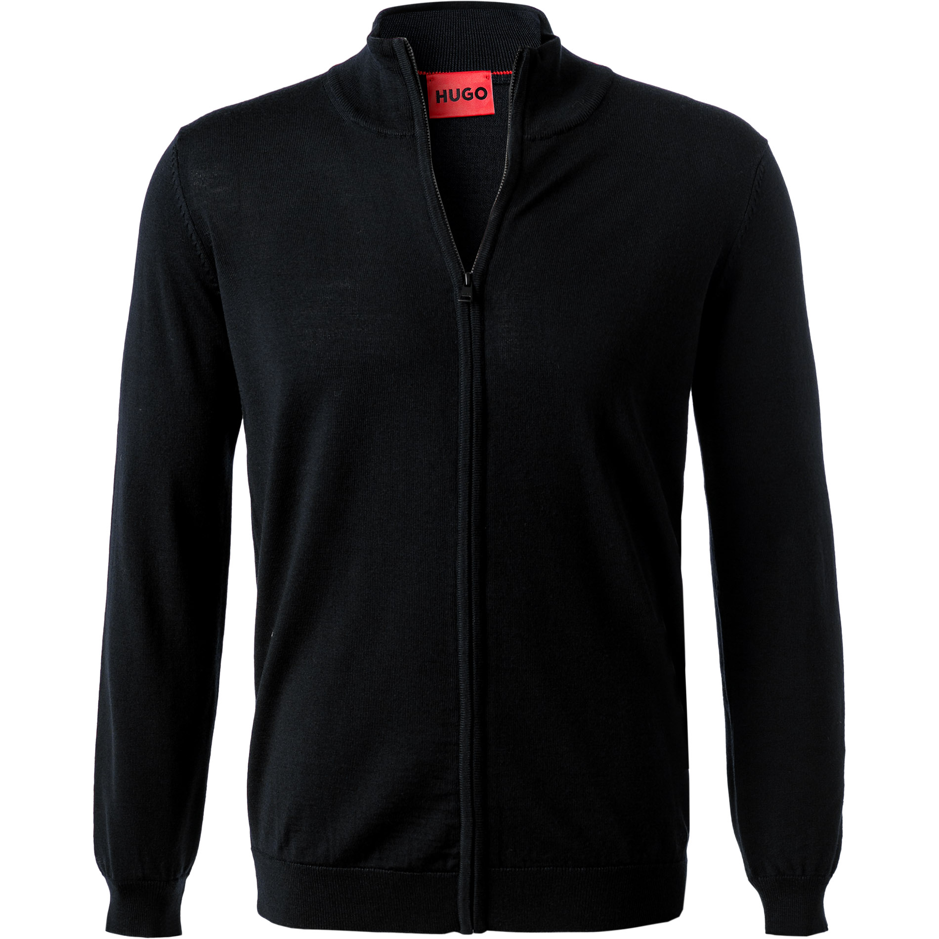 HUGO Herren Cardigan schwarz unifarben