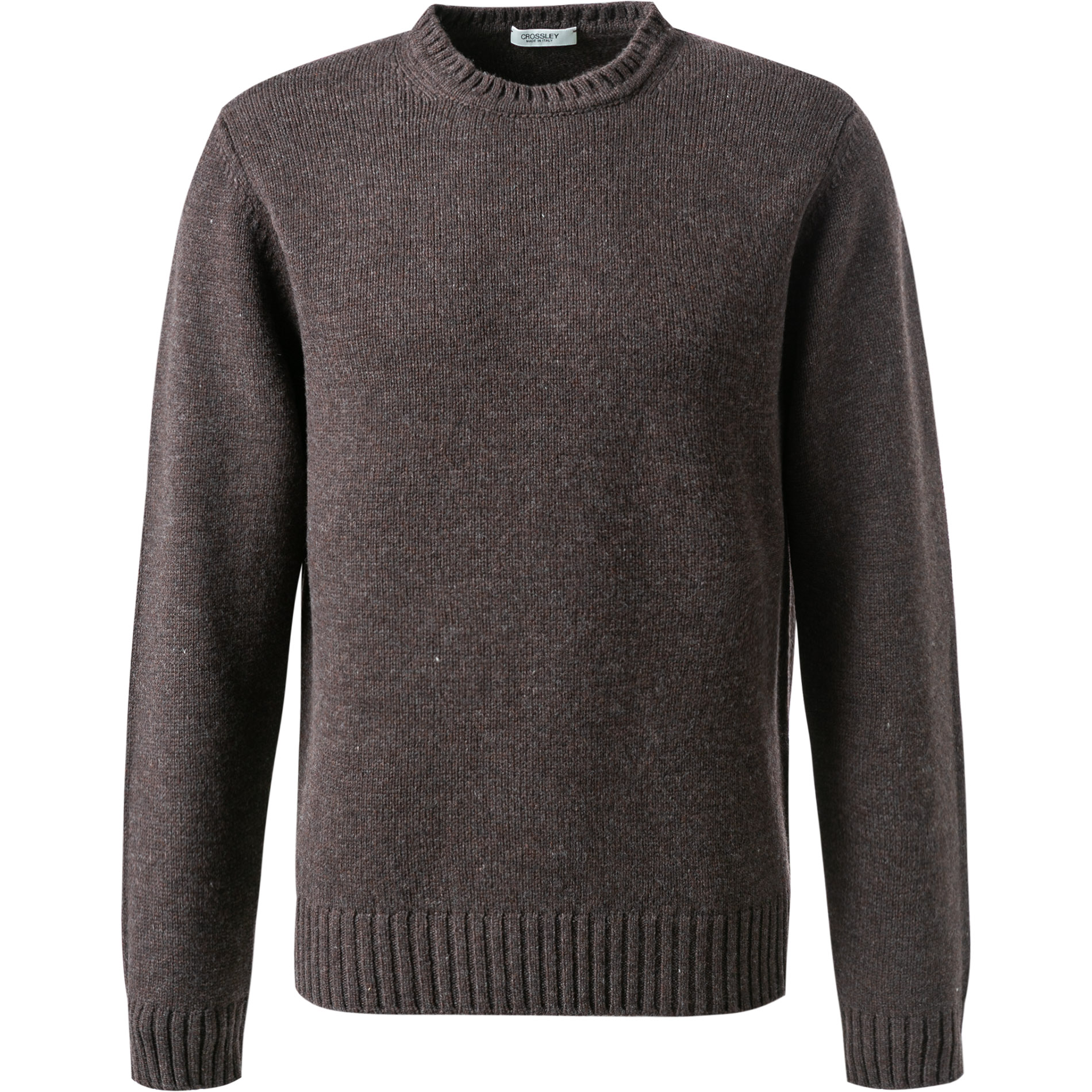 CROSSLEY Herren Pullover braun Schurwolle meliert