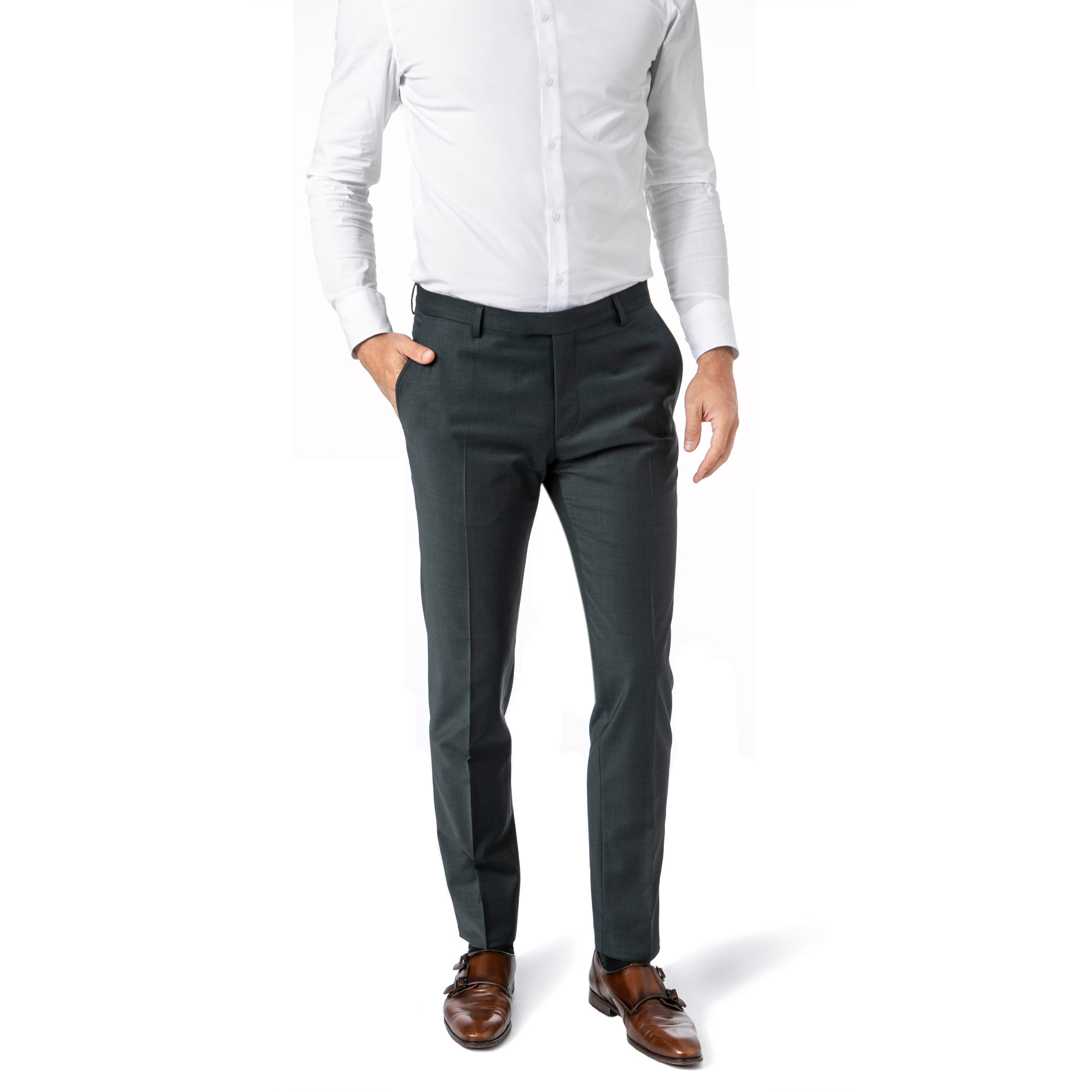 HECHTER PARIS Herren Hose grün meliert