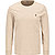 Longsleeve, Custom Slim Fit, Baumwolle, hellgrau meliert - beige
