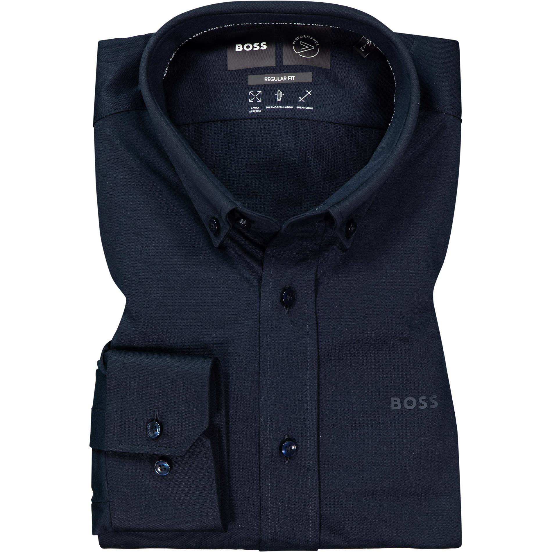 BOSS Black Herren Hemd blau Jersey