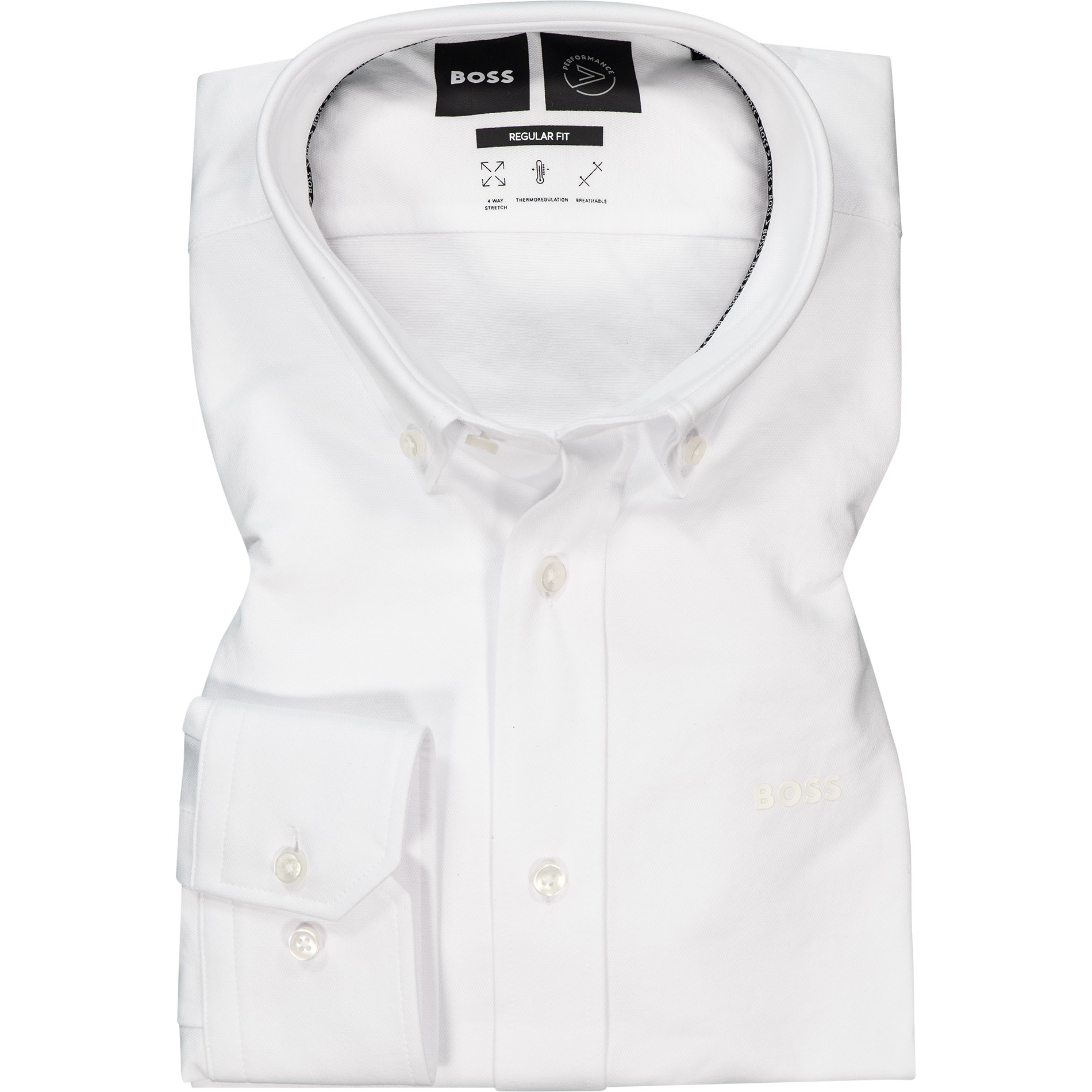 BOSS Black Herren Hemd weiß Jersey