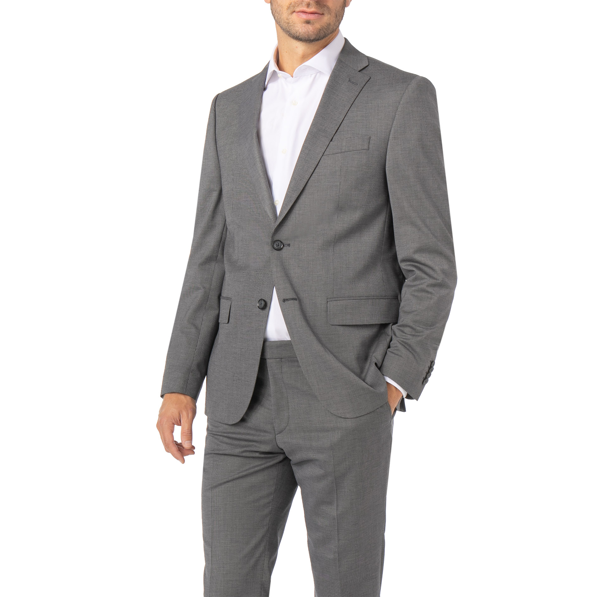 Pierre Cardin Herren Sakko grau Schurwoll-Stretch