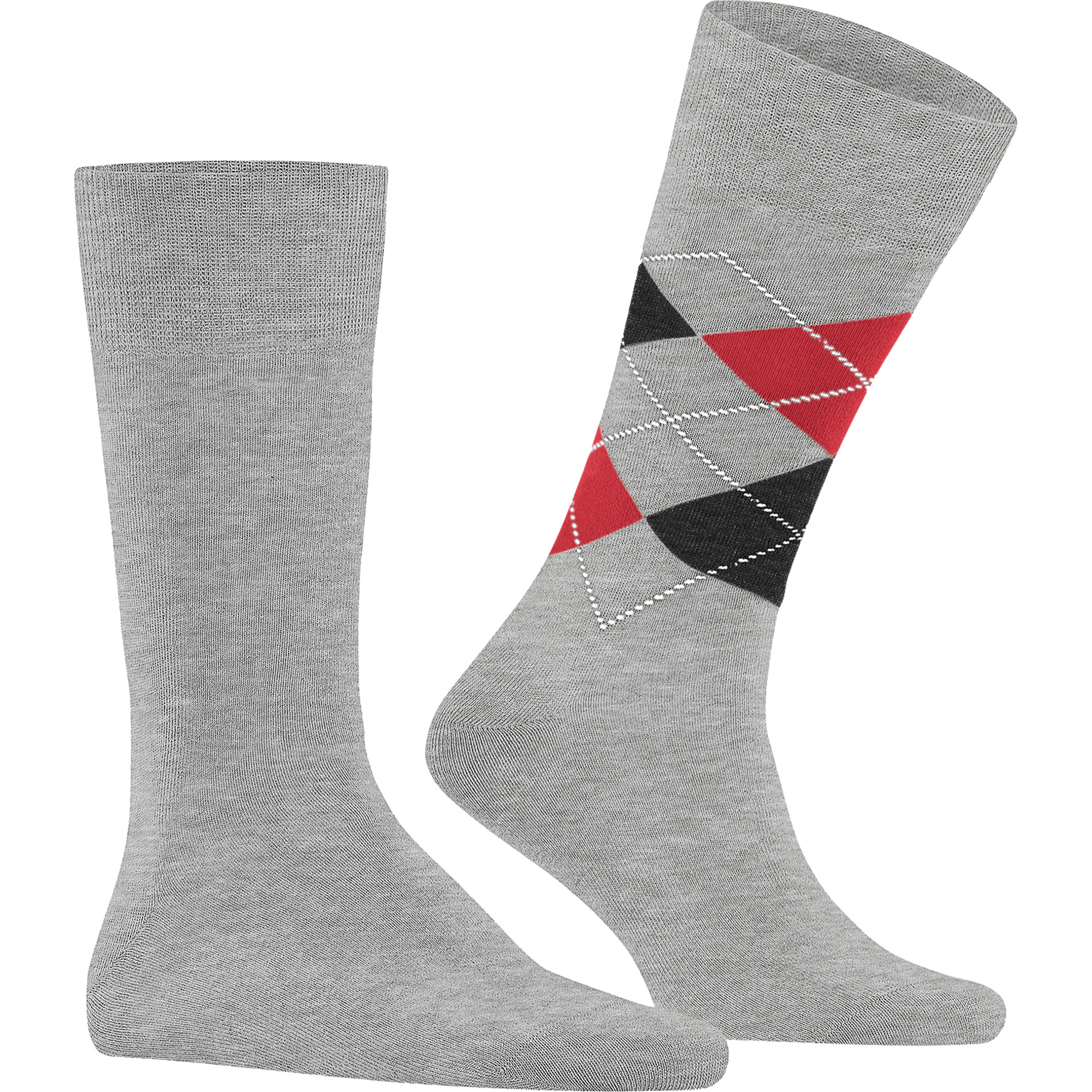 Burlington Herren Socken Grau Baumwolle & Mix Unifarben