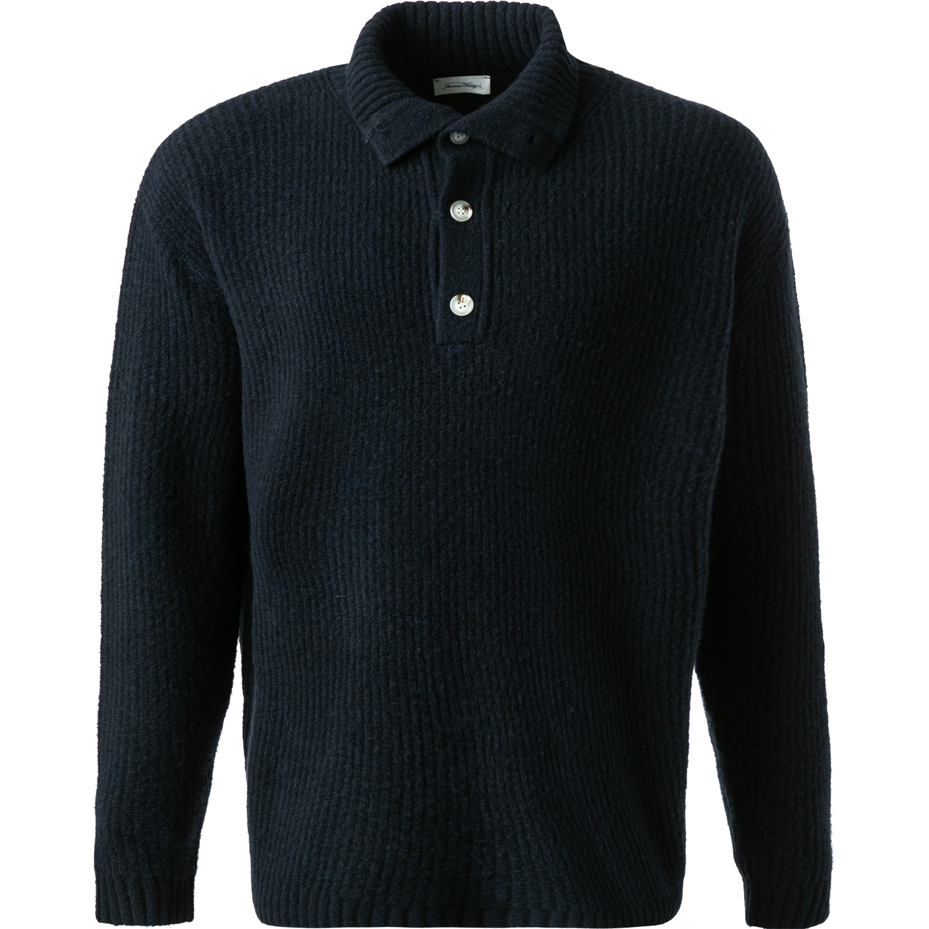American Vintage Herren Pullover blau unifarben
