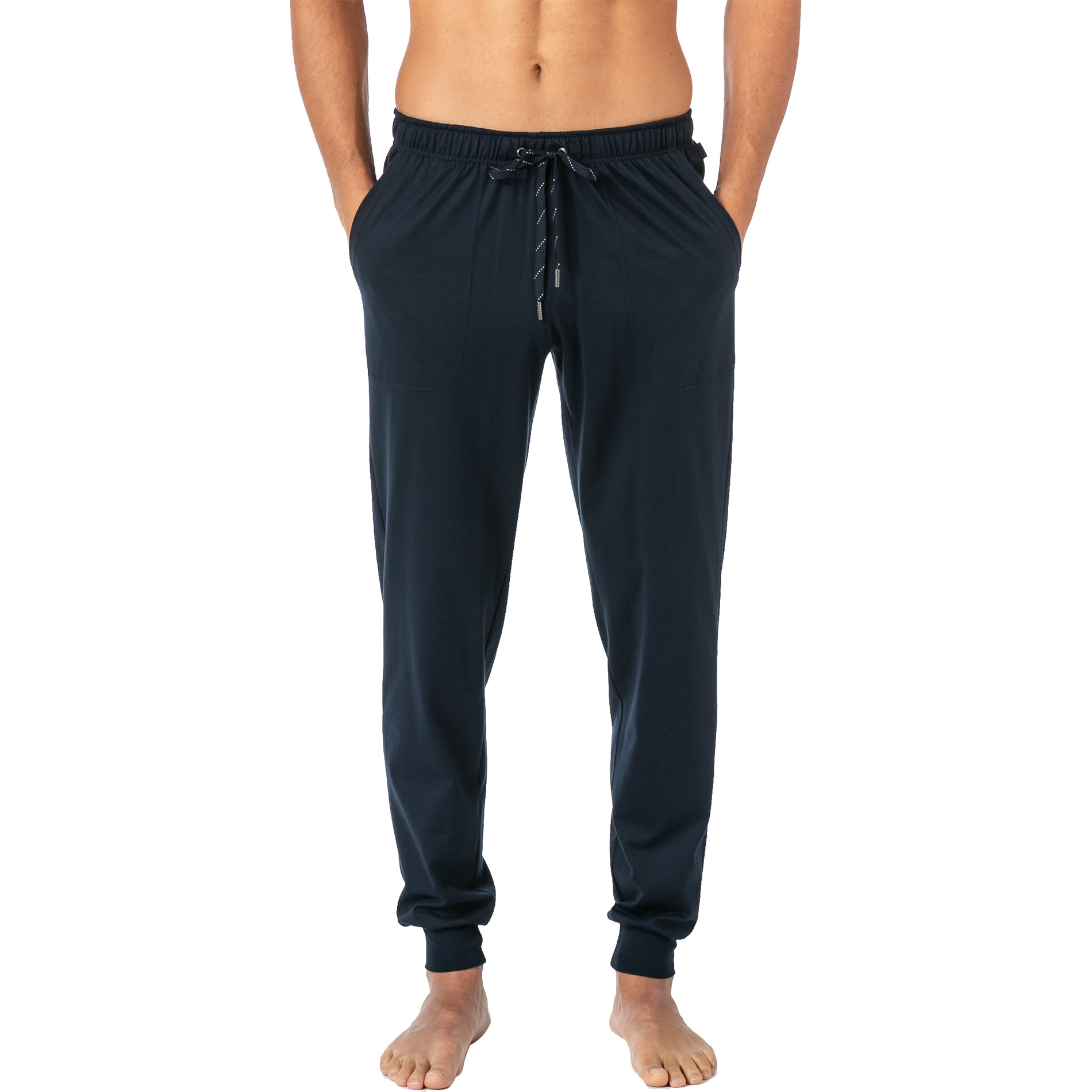 CALIDA Herren Pyjamahose blau Jersey-Baumwolle unifarben