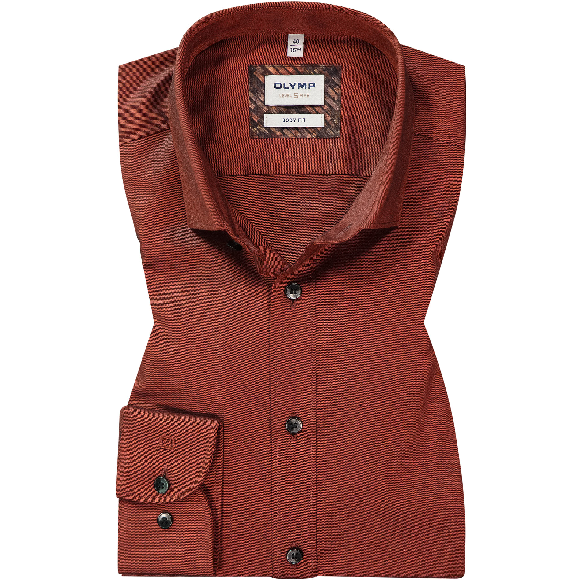 OLYMP Herren Hemd rot Baumwoll-Stretch
