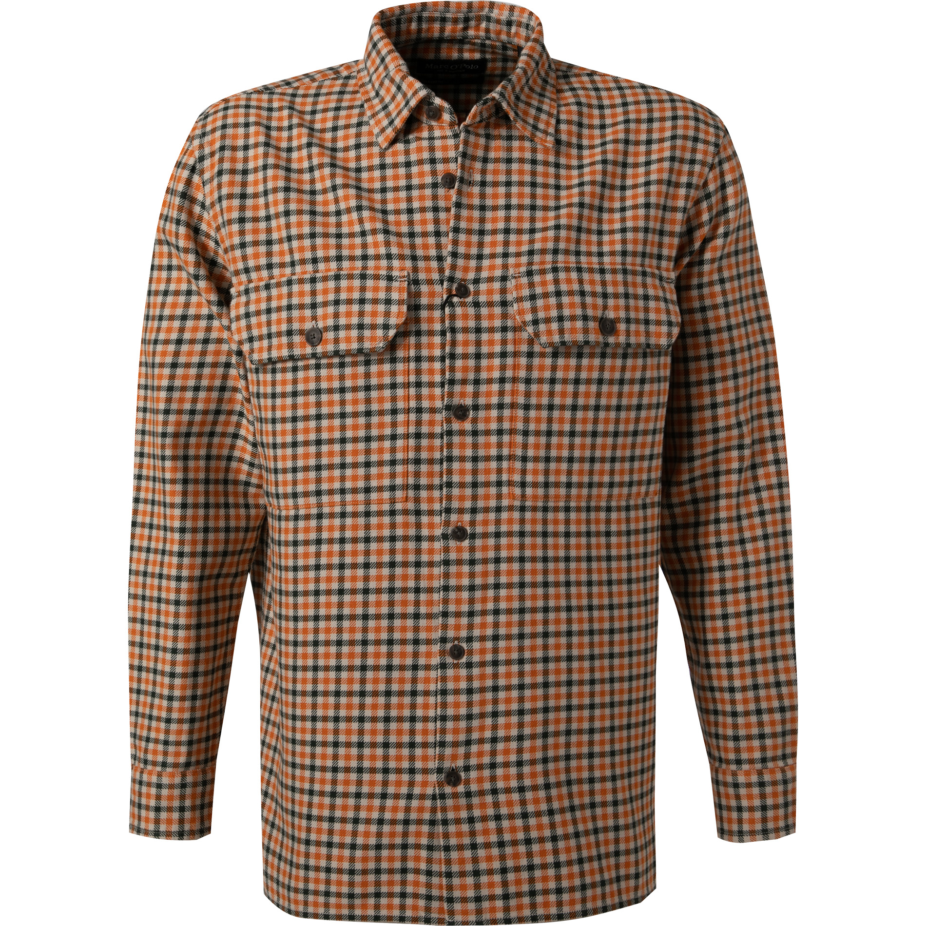 Marc O'Polo Herren Overshirt orange Baumwolle kariert