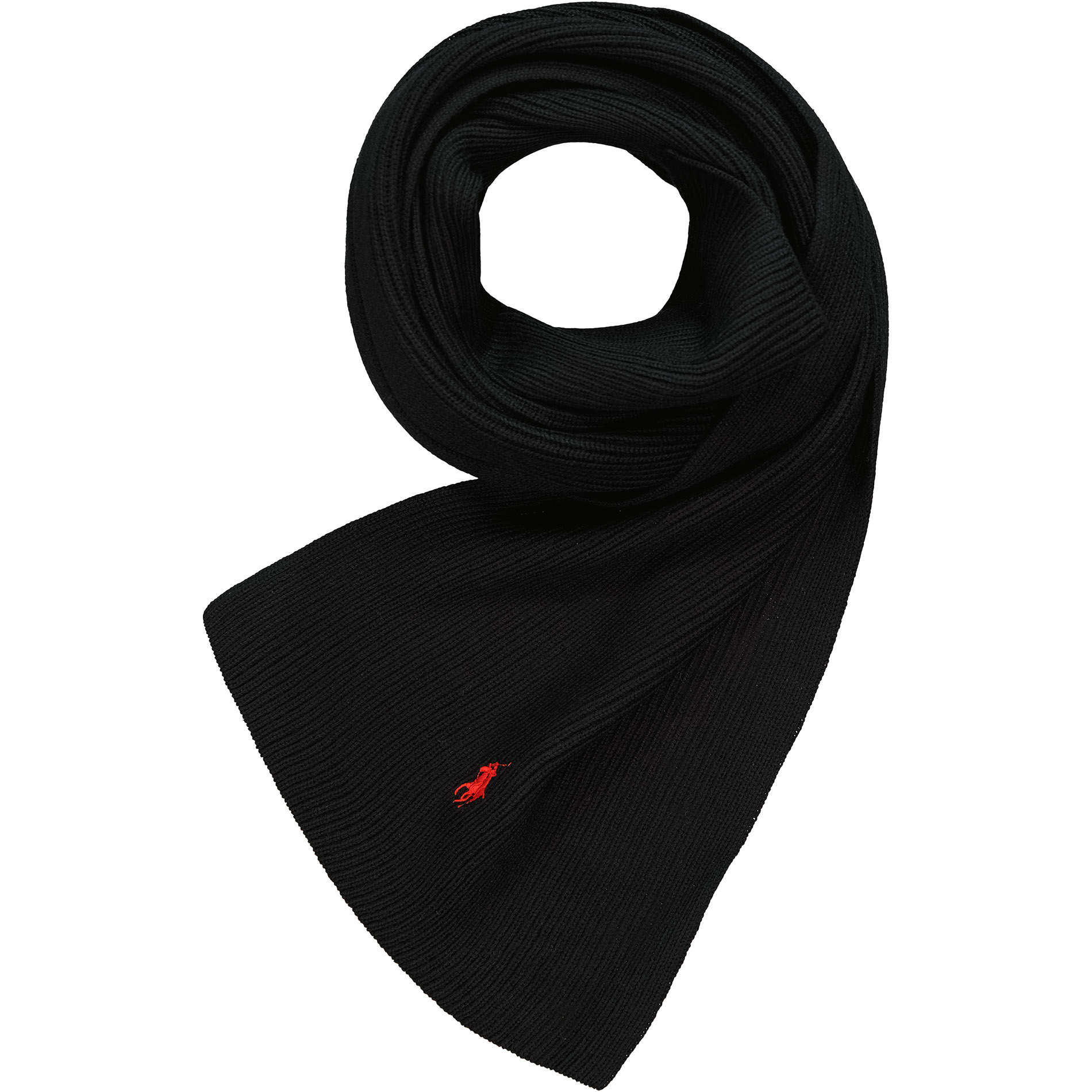 Polo Ralph Lauren Herren Schal schwarz Merinowolle