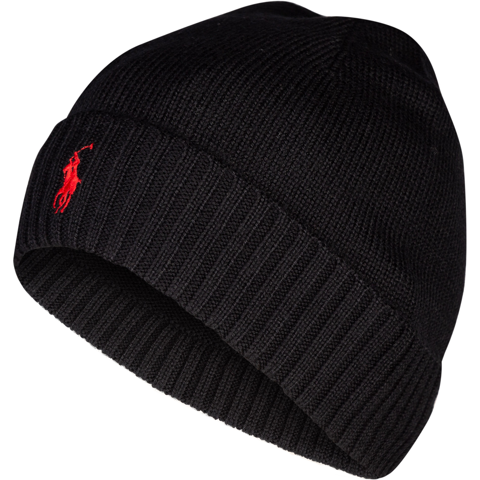 Polo Ralph Lauren Herren Mütze schwarz Schur-Wolle